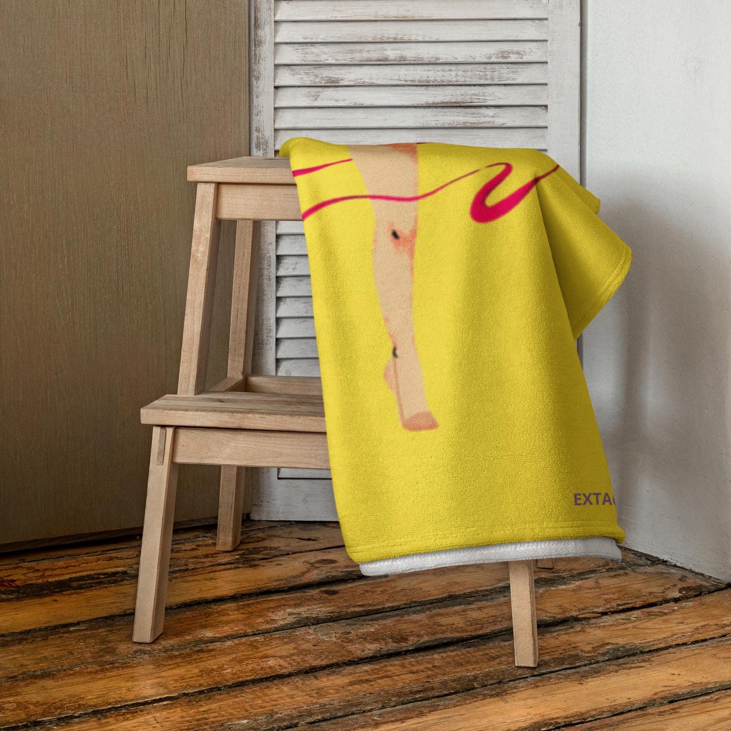 Serviette de Bain et de Plage en Coton - Douce Absorbante Compacte - Sport, Piscine surf - cadeau, anniversaire - Design Danseuse, Gymnaste