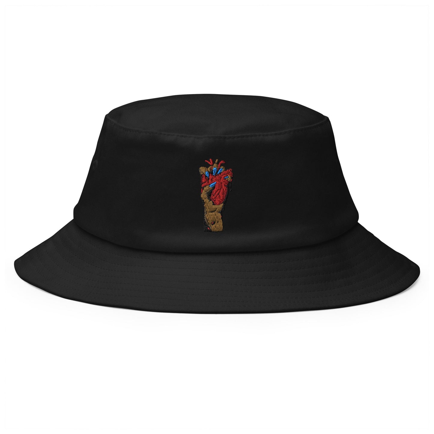 Bob Old School Minimaliste 100% Coton avec motif brodé - Chapeau Rétro style streetwear, unisexe - Accessoire - design "Coeur déjà pris"