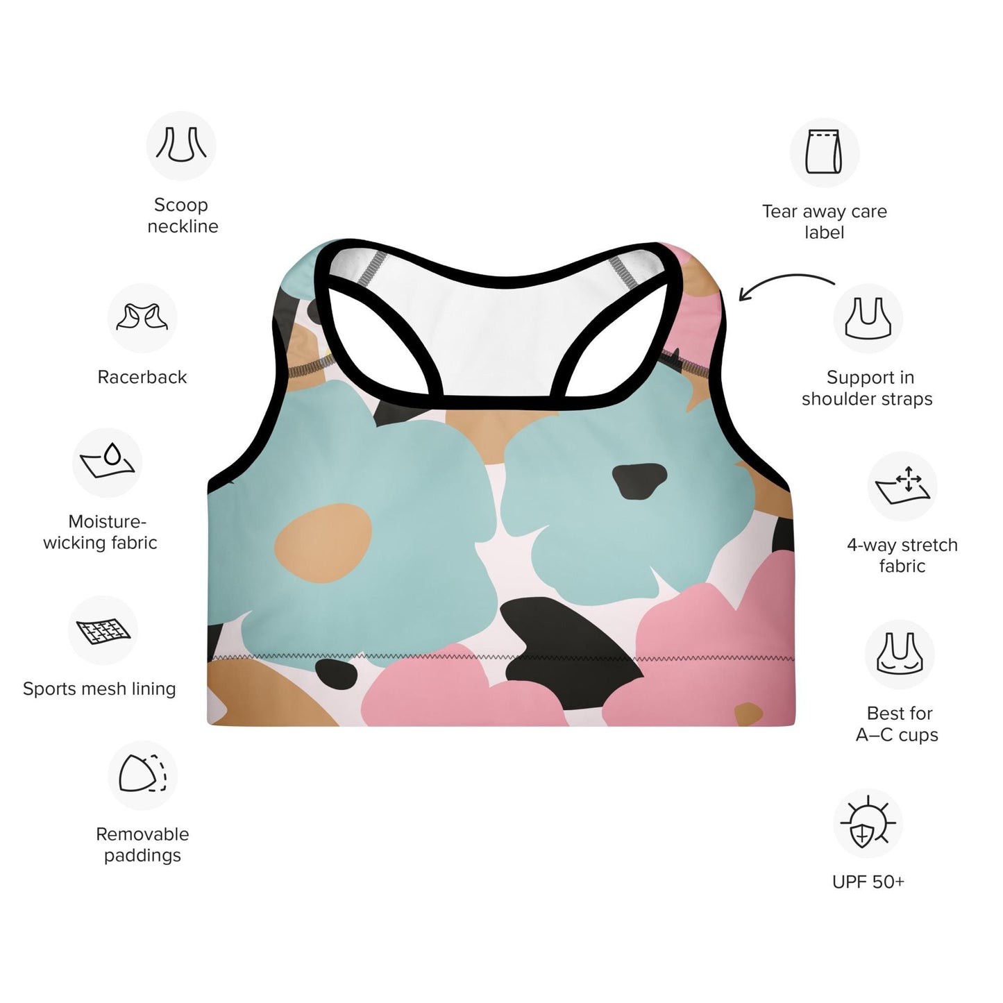 Brassière de Sport Rembourrée pour femme - Confortable - Yoga, Fitness, Running, gymnastique, tennis, danse - cadeau, anniversaire, noël