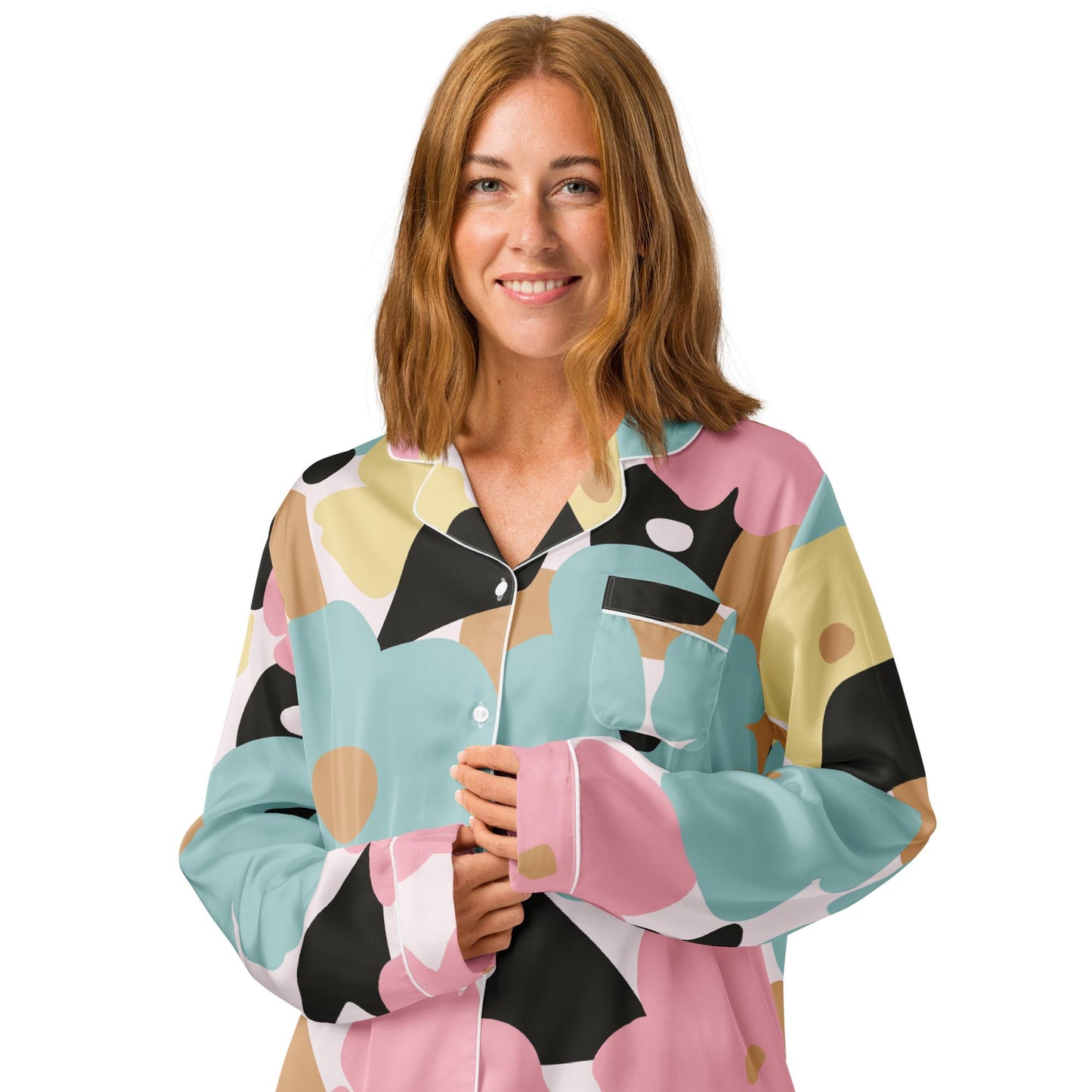 Chemisier - Haut de Pyjama à Manches Longues pour Femme – Léger, Doux, Chaud et Confortable - Élégant, cadeau d'anniversaire, fête des mères