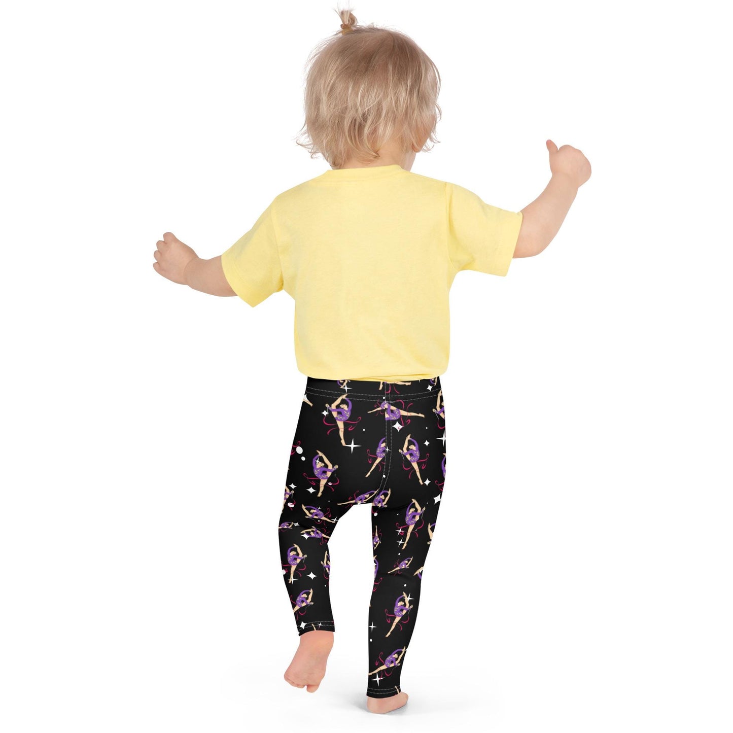 Leggings Bébé et Petite Fille  - Confortable, Doux et Extensible - quotidien, sport, urbain, école, cadeau – Design Danseuse Gymnaste