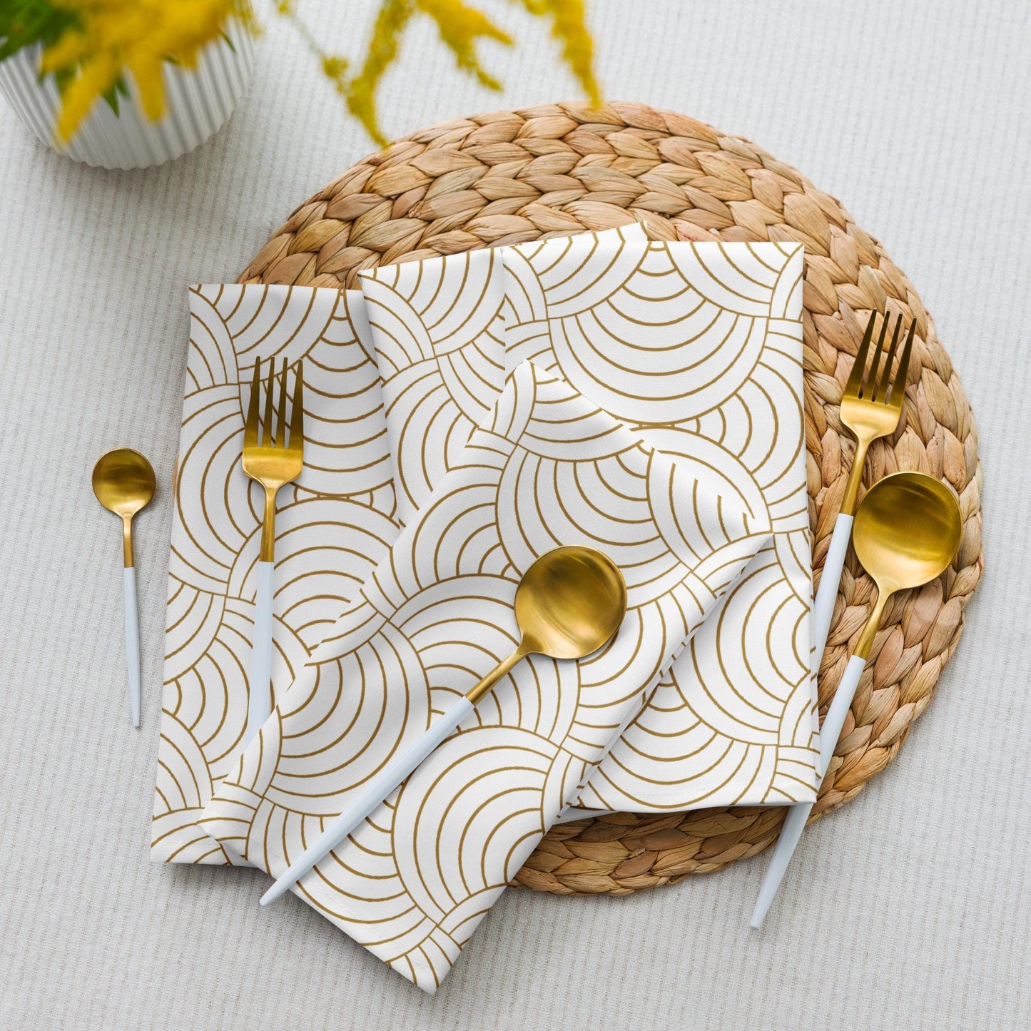 Lot de 4 Serviettes de Table en Tissu – Carrées, Lavables en Machine, Résistantes et Réutilisables - Design, Élégants, Décoration de Table