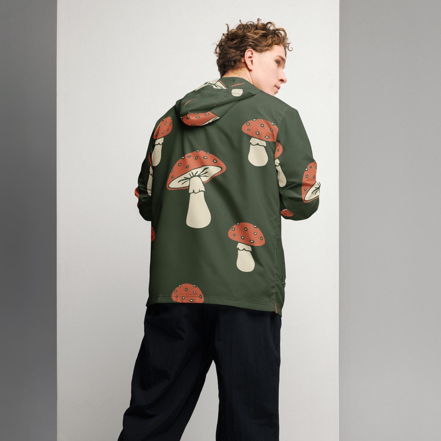Veste coupe-vent pour homme imprimée – À capuche, doublée, imperméable et respirante – Minimaliste