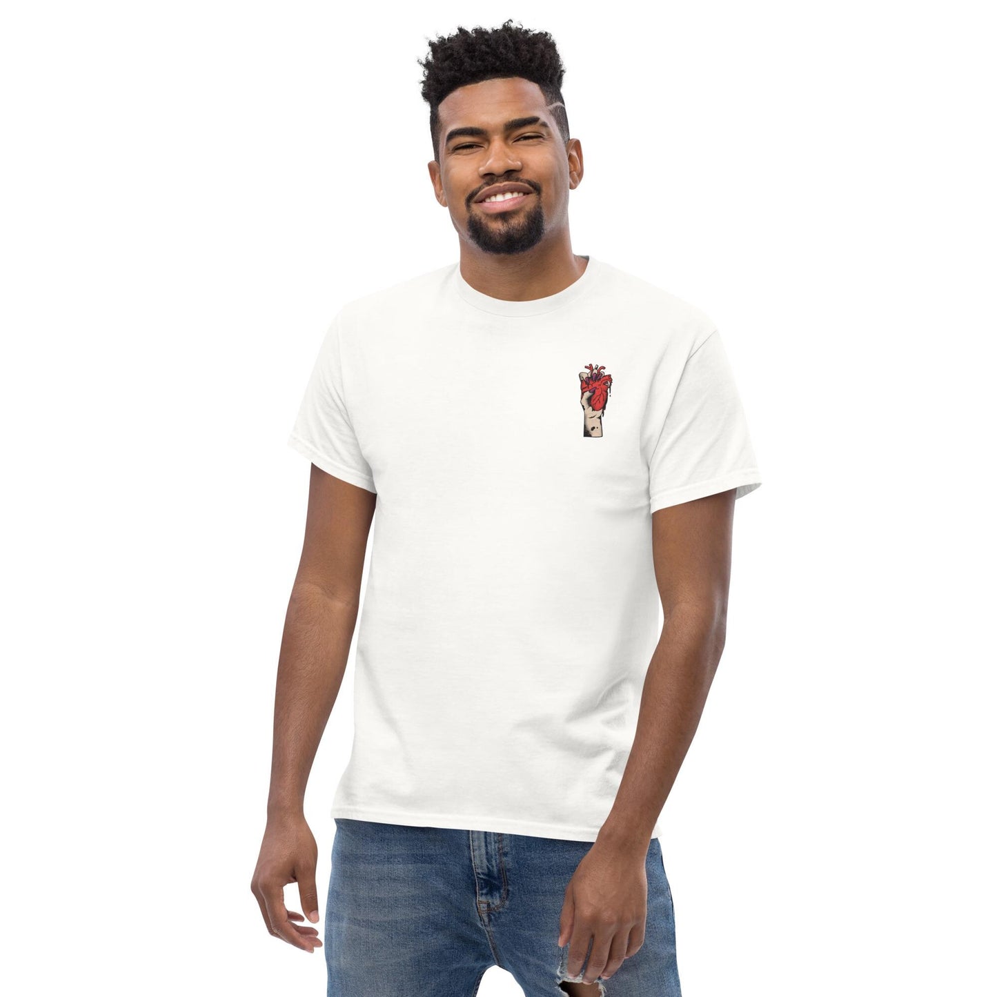 T-shirt Minimaliste pour Homme 100% Coton - Motif Brodé - Tee-shirt style casual, cadeau éthique, anniversaire, Noël