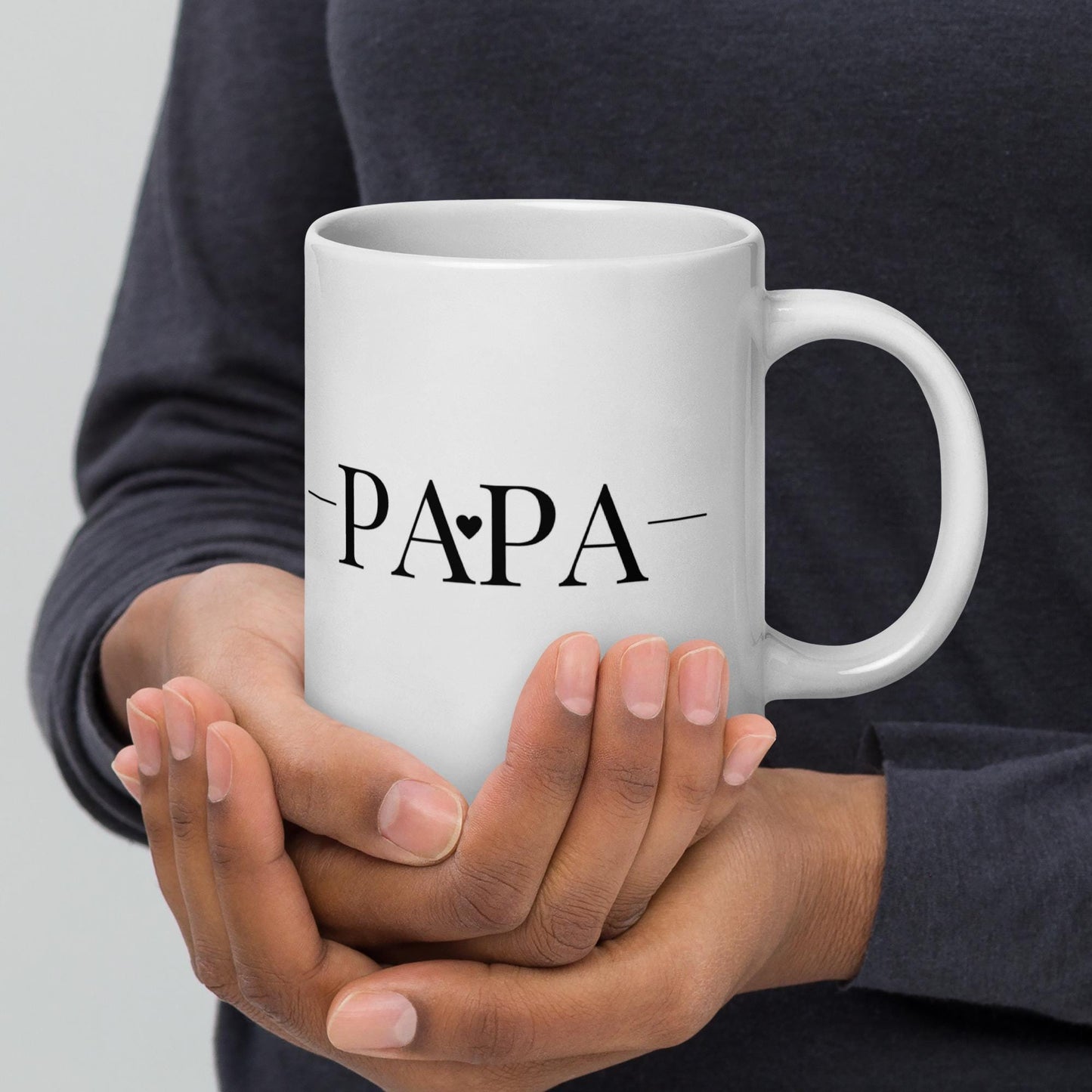 Mug en Céramique - design Mention PAPA – 11, 15 et 20 oz - Tasse Personnalisable - cadeau, bureau, déco cuisine anniversaire fêtes des pères