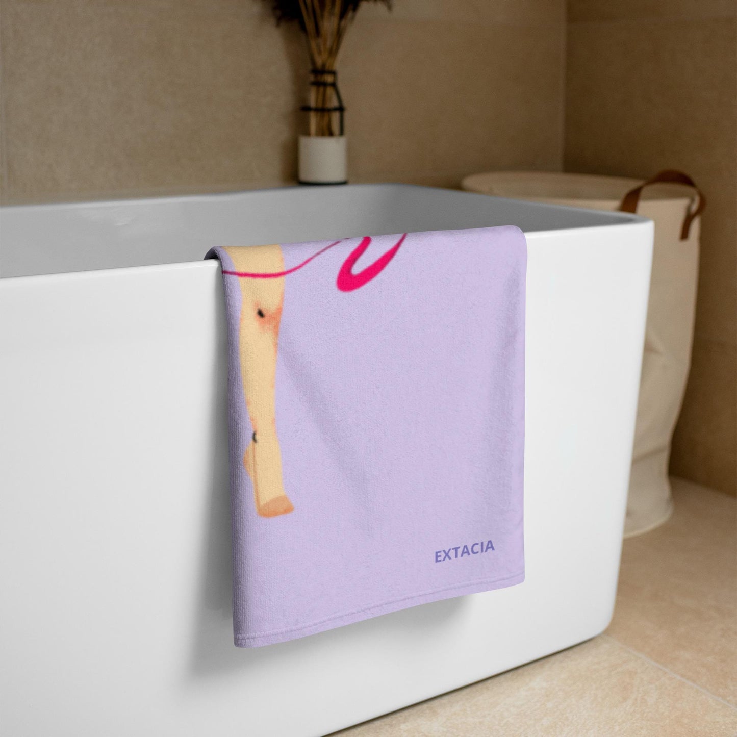 Serviette de Bain et de Plage en Coton - Douce Absorbante Compacte - Sport, Piscine surf - cadeau, anniversaire - Design Danseuse, Gymnaste