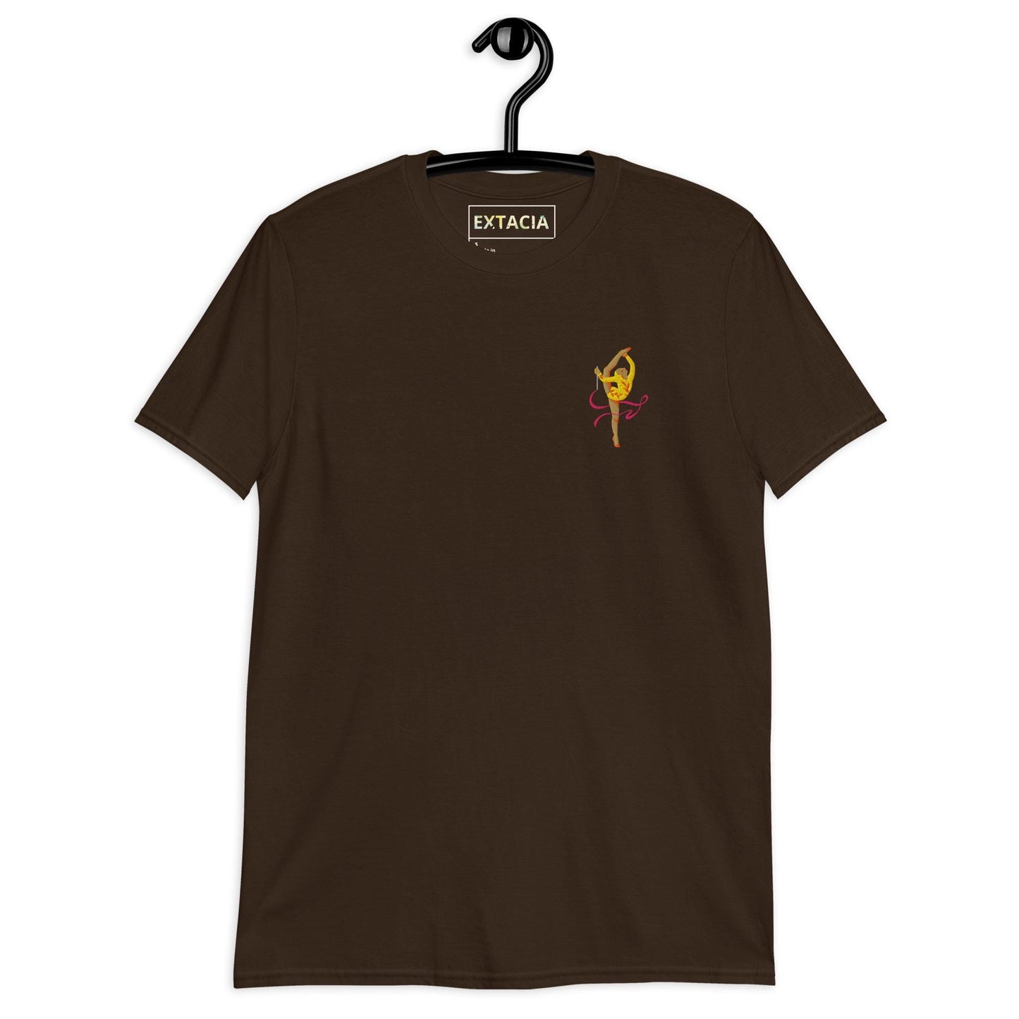 T-shirt à Col Rond 100% Coton pour Femme - Motif brodé - Doux Confortable, Urbain, cadeau coach sport - Design Danseuse, Gymnaste
