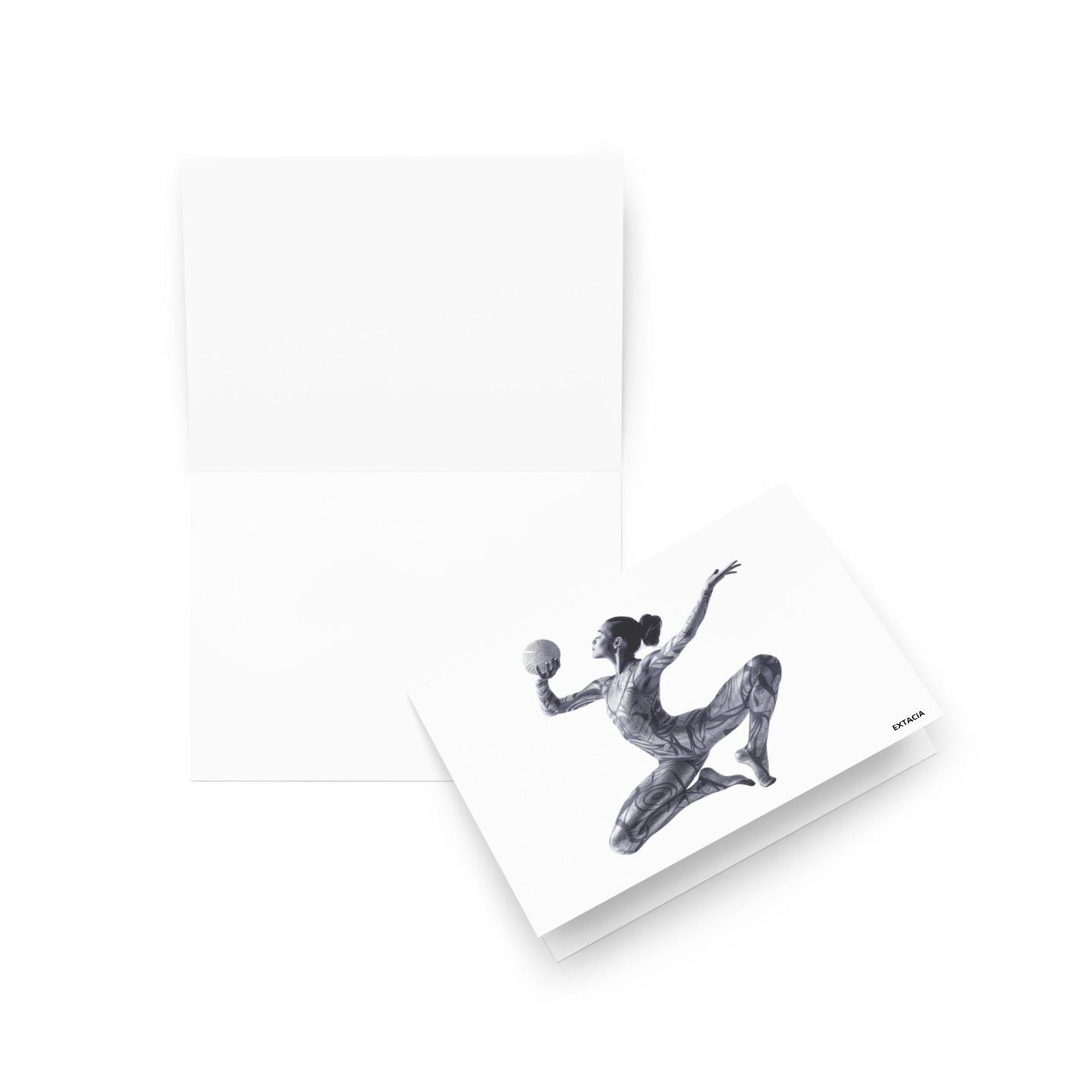 Carte de Vœux imprimée avec Illustration Originale carte artistique avec enveloppe, papeterie délicate pour message personnel gymnaste danse