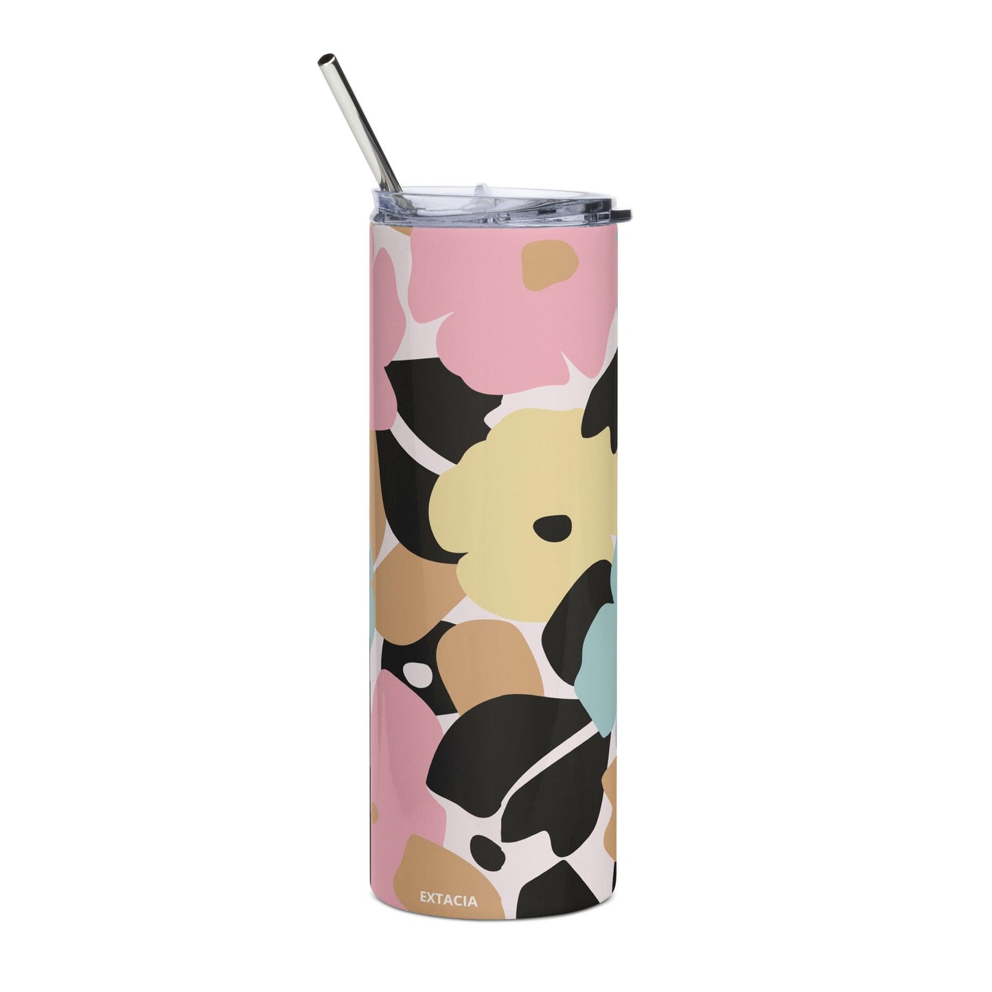 Mug isotherme inox - Design Florale - Gobelet en Acier Inoxydable – Mug de Voyage Durable, Étanche, Élégant - Boissons Chaudes et Froides