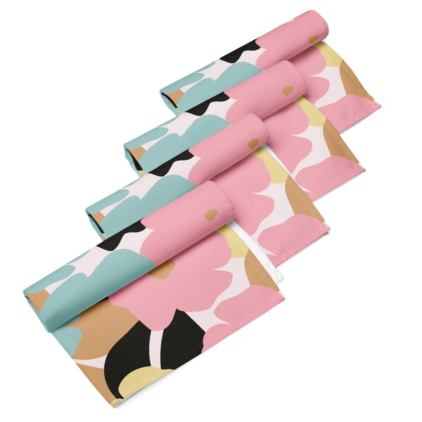 Lot de 4 Serviettes de Table en Tissu – Carrées, Lavables en Machine, Résistantes et Réutilisables - Design, Élégants, Décoration de Table