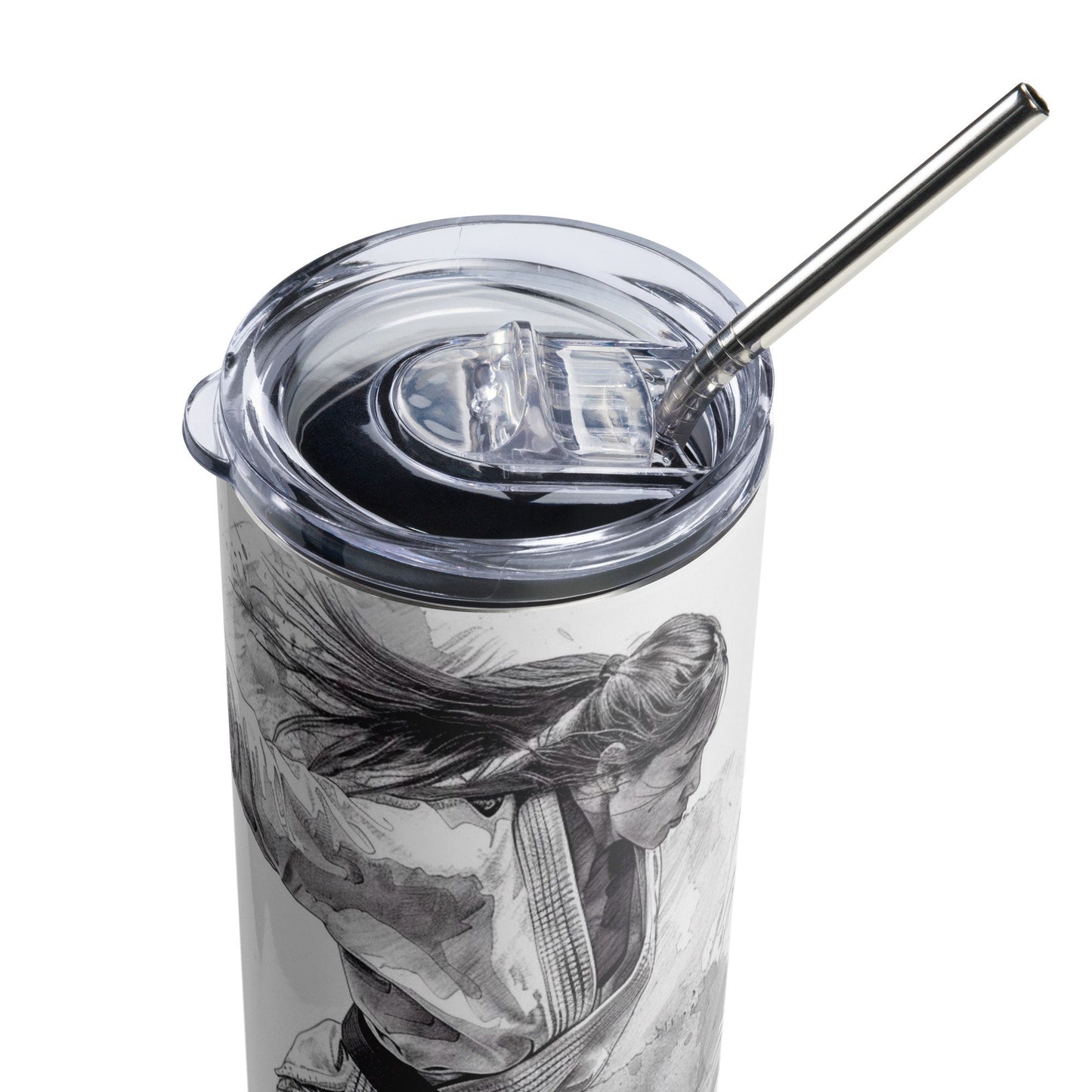Mug isotherme inox - Design Arts Martiaux - Gobelet en Acier Inoxydable – Mug de Voyage Durable, Étanche, Élégant - Boissons Chaudes Froides