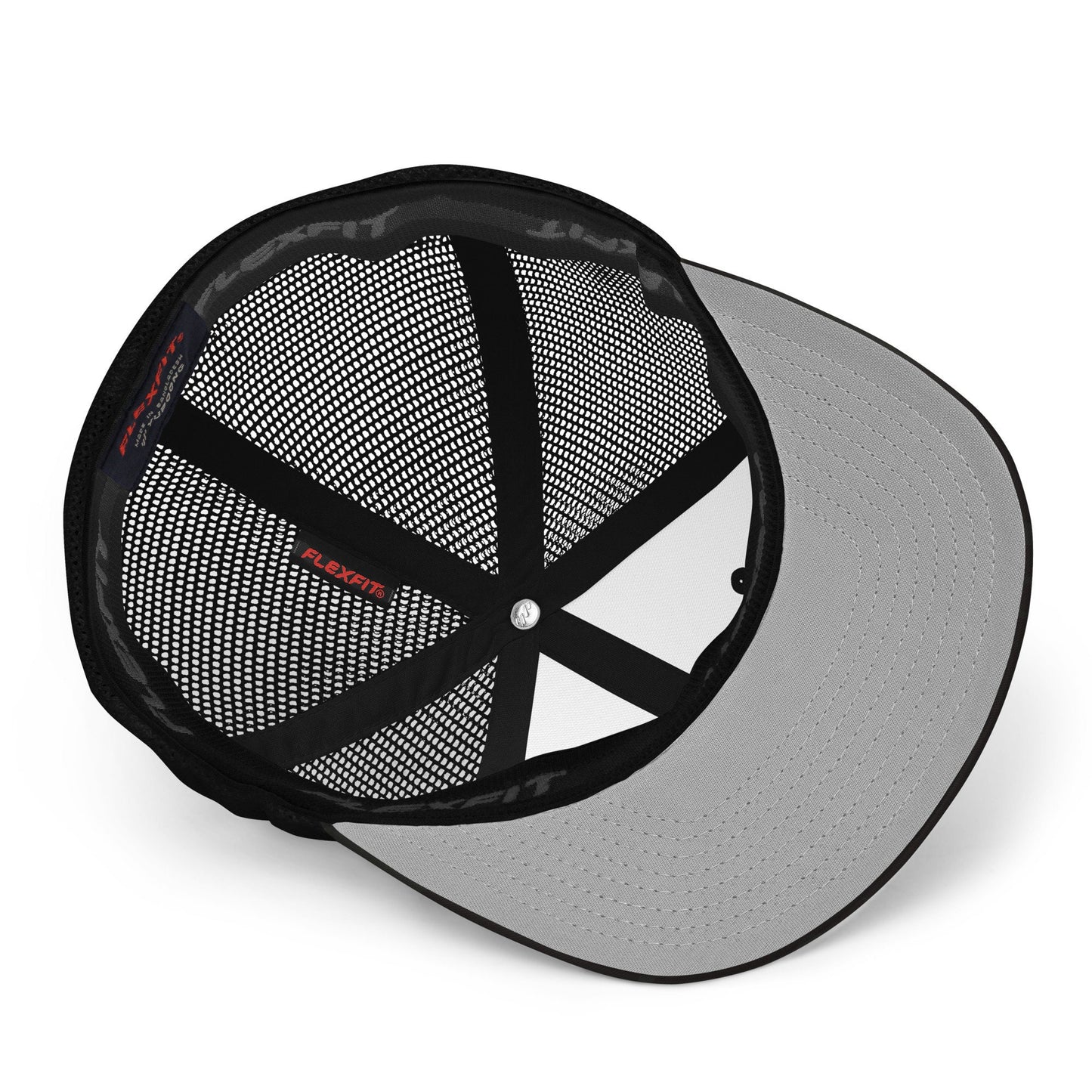 Casquette noire avec dos en maille et motif brodé - snapback non ajustable - unisexe -  streetwear, accessoire mode, cadeau, été comme hiver