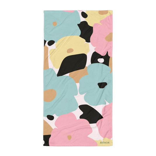 Serviette de Bain en Coton – Serviette de plage - Douce, Absorbante et Compacte - Voyage, Sport, Piscine surf - Design Minimalist fleuri