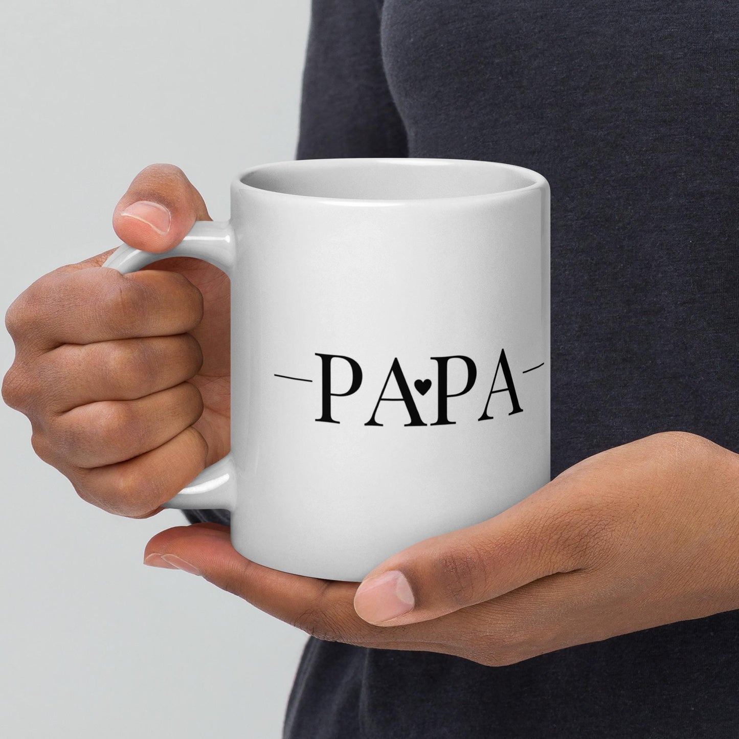 Mug en Céramique - design Mention PAPA – 11, 15 et 20 oz - Tasse Personnalisable - cadeau, bureau, déco cuisine anniversaire fêtes des pères