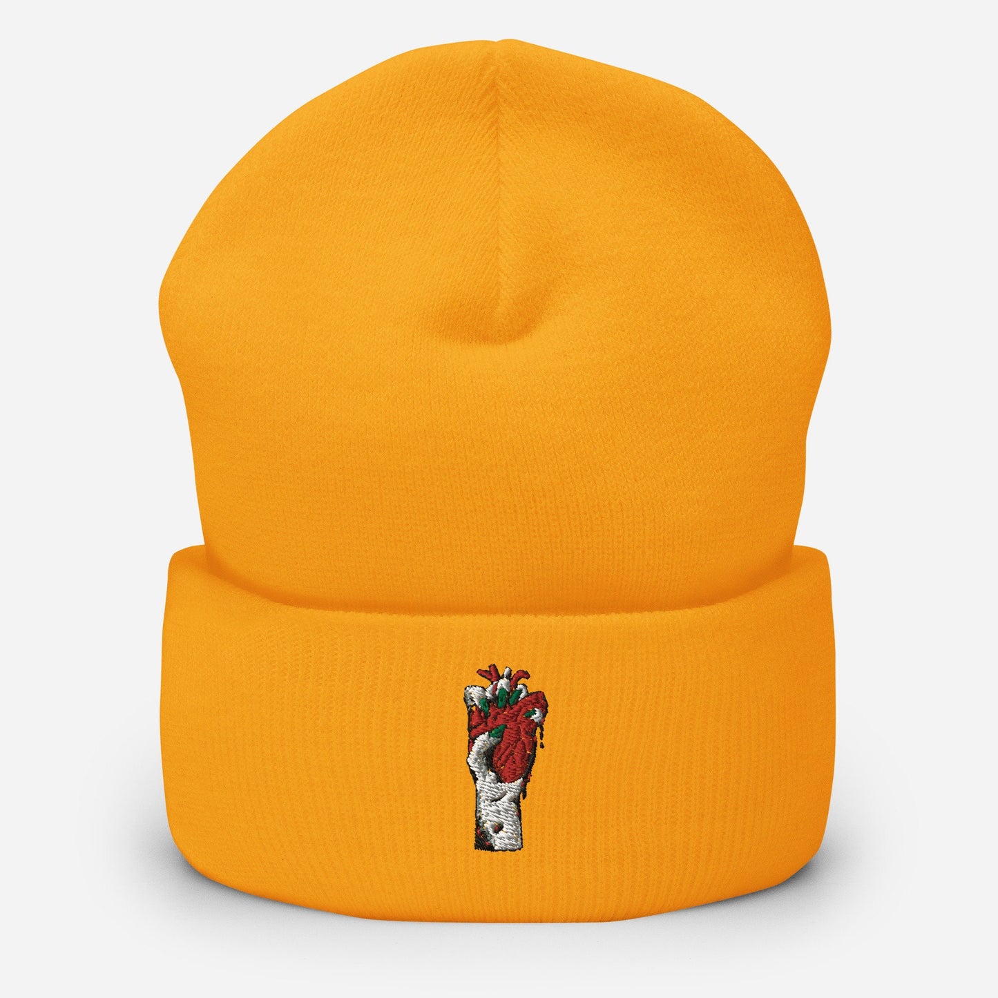 Bonnet Minimaliste à Revers - UNISEX avec motif brodée - accessoire d’hiver doux, chaud - Retro, hip hop, danse, skater, cadeau anniversaire