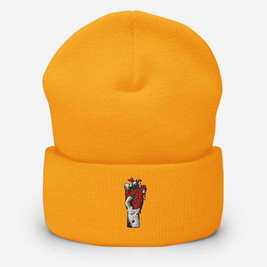 Bonnet Minimaliste à Revers - UNISEX avec motif brodée - accessoire d’hiver doux, chaud - Retro, hip hop, danse, skater, cadeau anniversaire