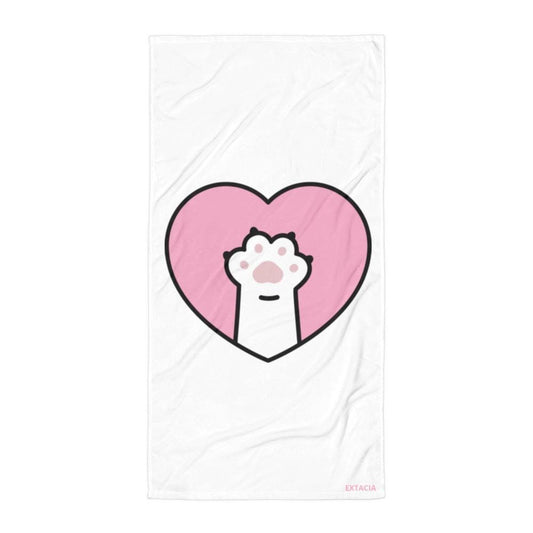 Serviette de Bain et de Plage en Coton - Douce, Absorbante, Compacte - Voyage, Sport, Piscine surf cadeau anniversaire, Design Patte de Chat