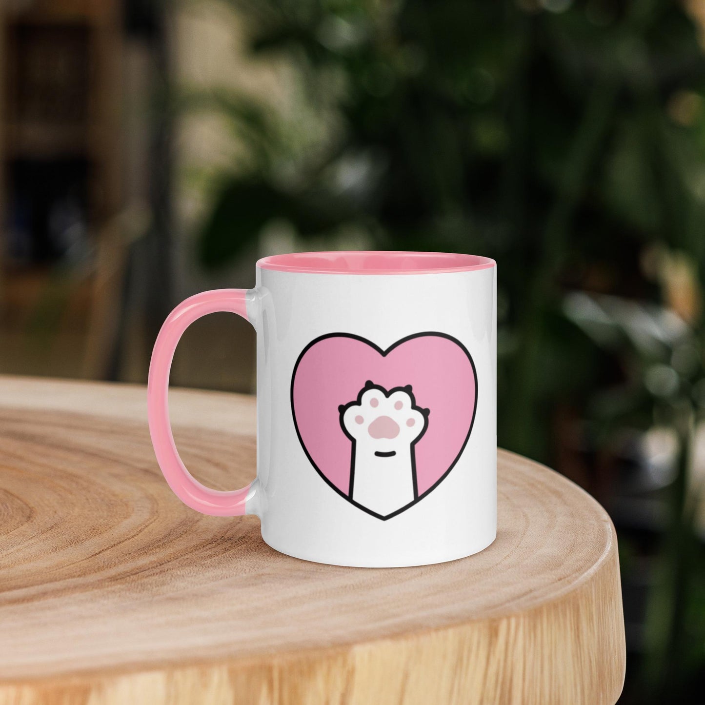 Mug à Intérieur Coloré – Tasse en Céramique Élégante - Design Patte de Chat - pour Café Thé Chocolat - cuisine, cadeau, anniversaire, bureau
