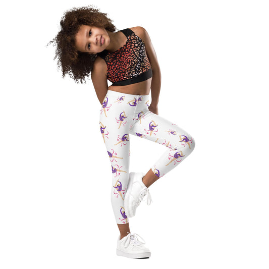 Leggings Bébé et Petite Fille  - Confortable, Doux et Extensible - quotidien, sport, urbain, école, cadeau – Design Danseuse Gymnaste