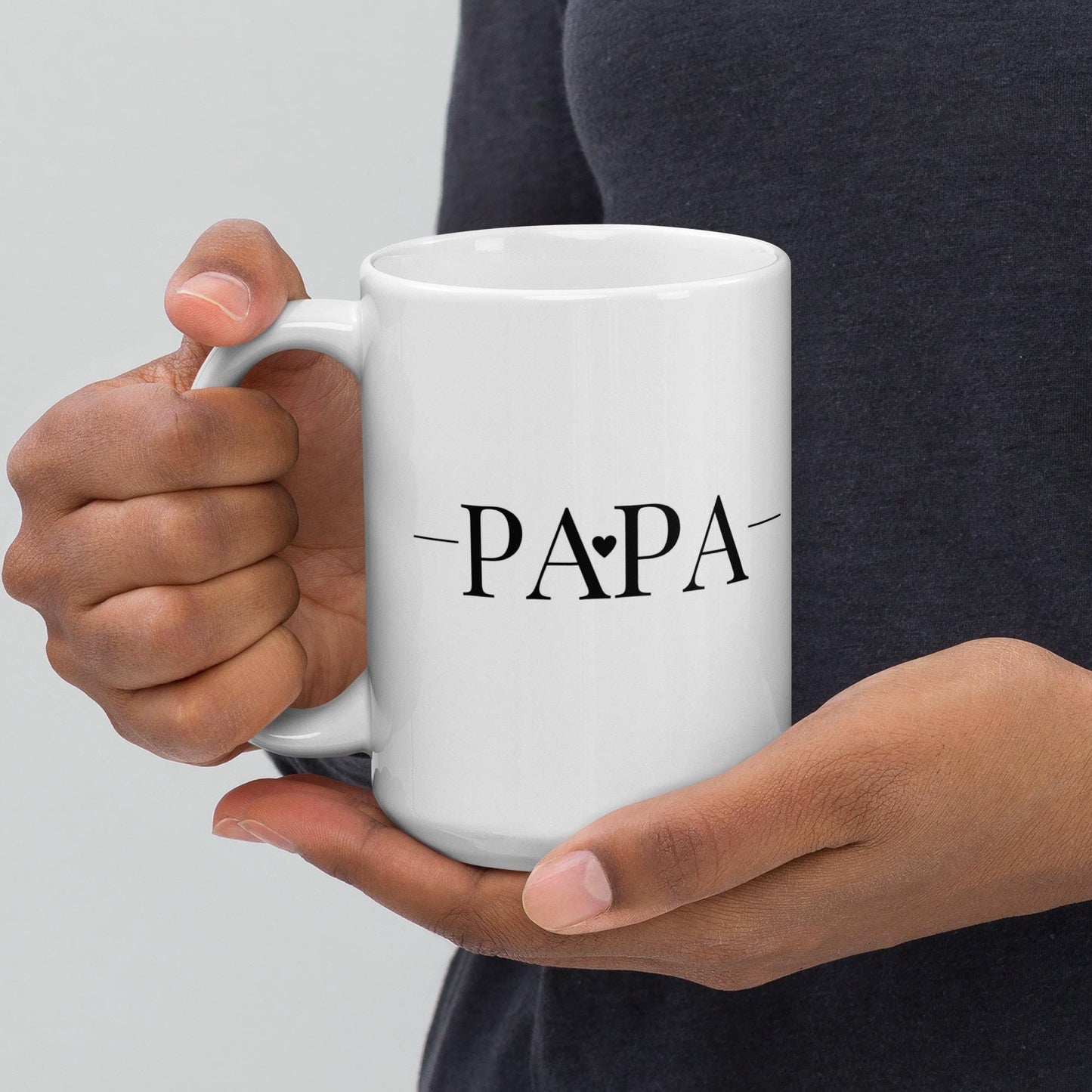 Mug en Céramique - design Mention PAPA – 11, 15 et 20 oz - Tasse Personnalisable - cadeau, bureau, déco cuisine anniversaire fêtes des pères