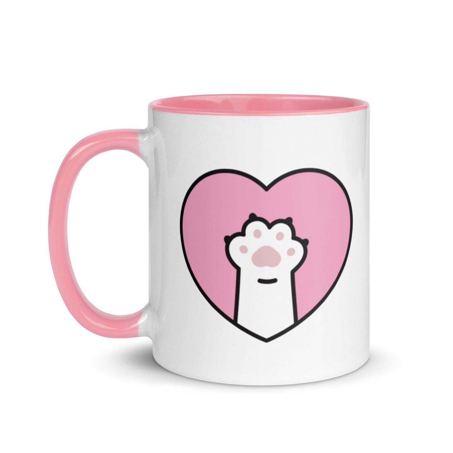 Mug à Intérieur Coloré – Tasse en Céramique Élégante - Design Patte de Chat - pour Café Thé Chocolat - cuisine, cadeau, anniversaire, bureau
