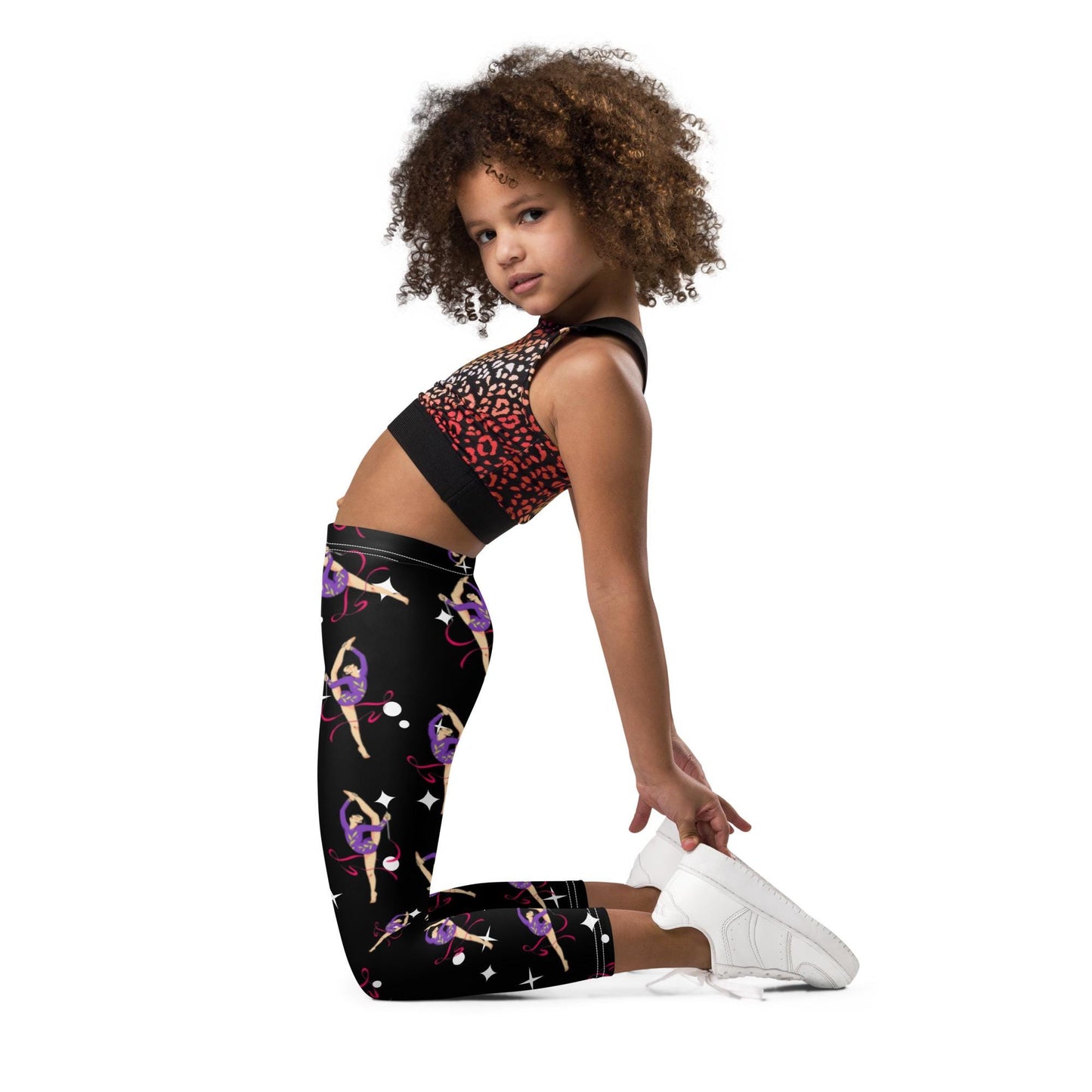 Leggings Bébé et Petite Fille  - Confortable, Doux et Extensible - quotidien, sport, urbain, école, cadeau – Design Danseuse Gymnaste