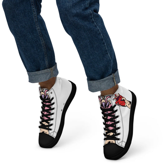 Baskets montantes en toile homme – À lacets, légères et confortables – Coeur déjà pris