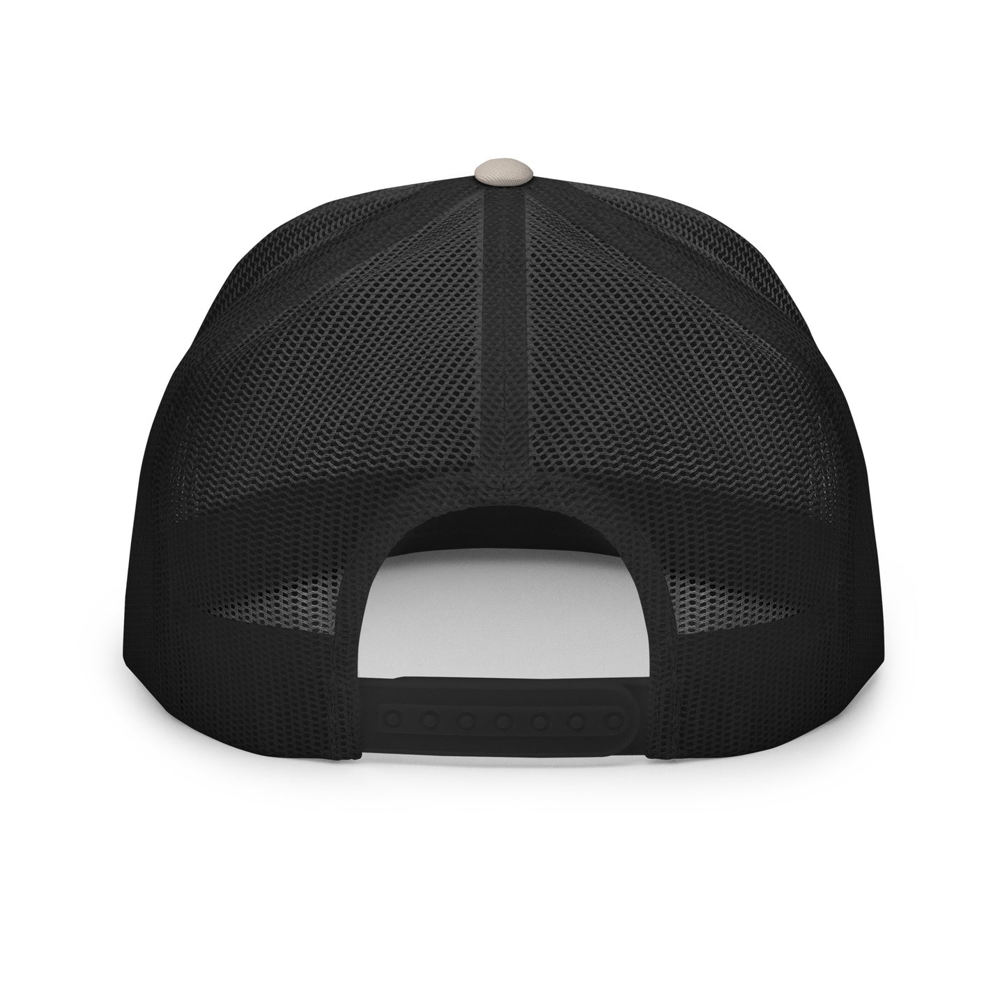 Casquette trucker  – vue de dos, réglage snapback - noir,  motif brode coeur deja pris