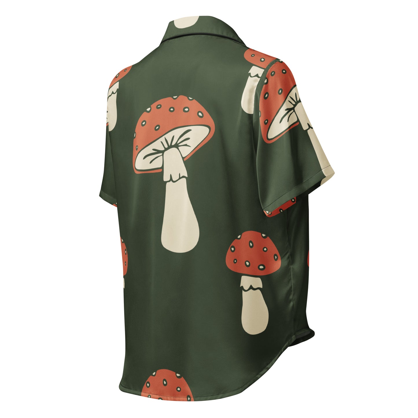 Chemisier – vue de dos, tombé naturel - manches courtes - vert champignon