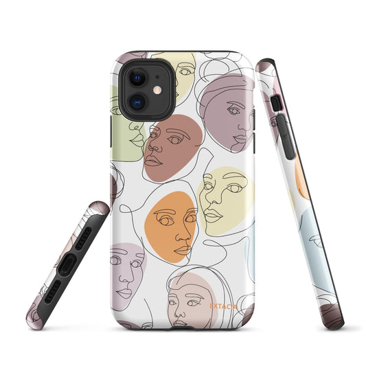 Coque iPhone rigide double-couche anti-choc – calligraphie minimaliste - vue de face, design élégant