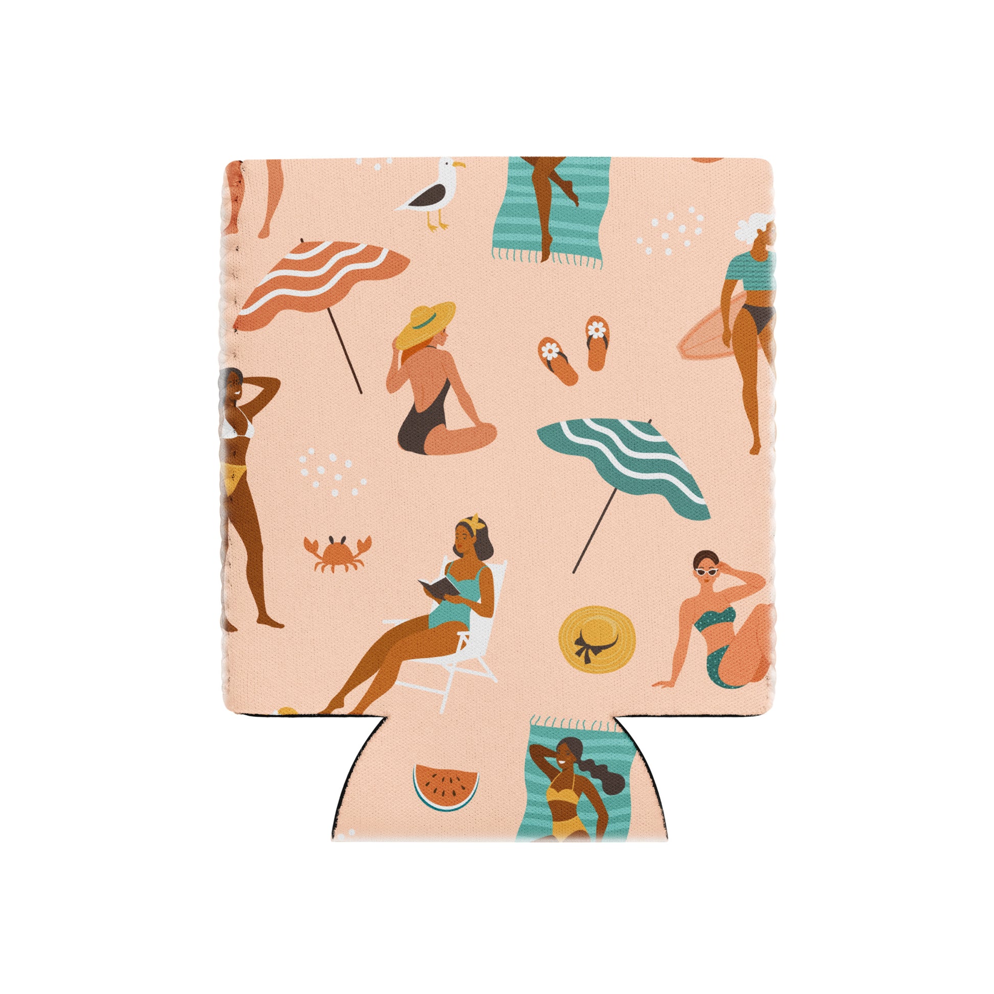 Housse isotherme manchon refroidisseur –  Saumon – Motif : Femmes du Monde Minimaliste – regular 12 oz - Canette ou bouteille équipée de la housse – protection anti-condensation et style contemporain