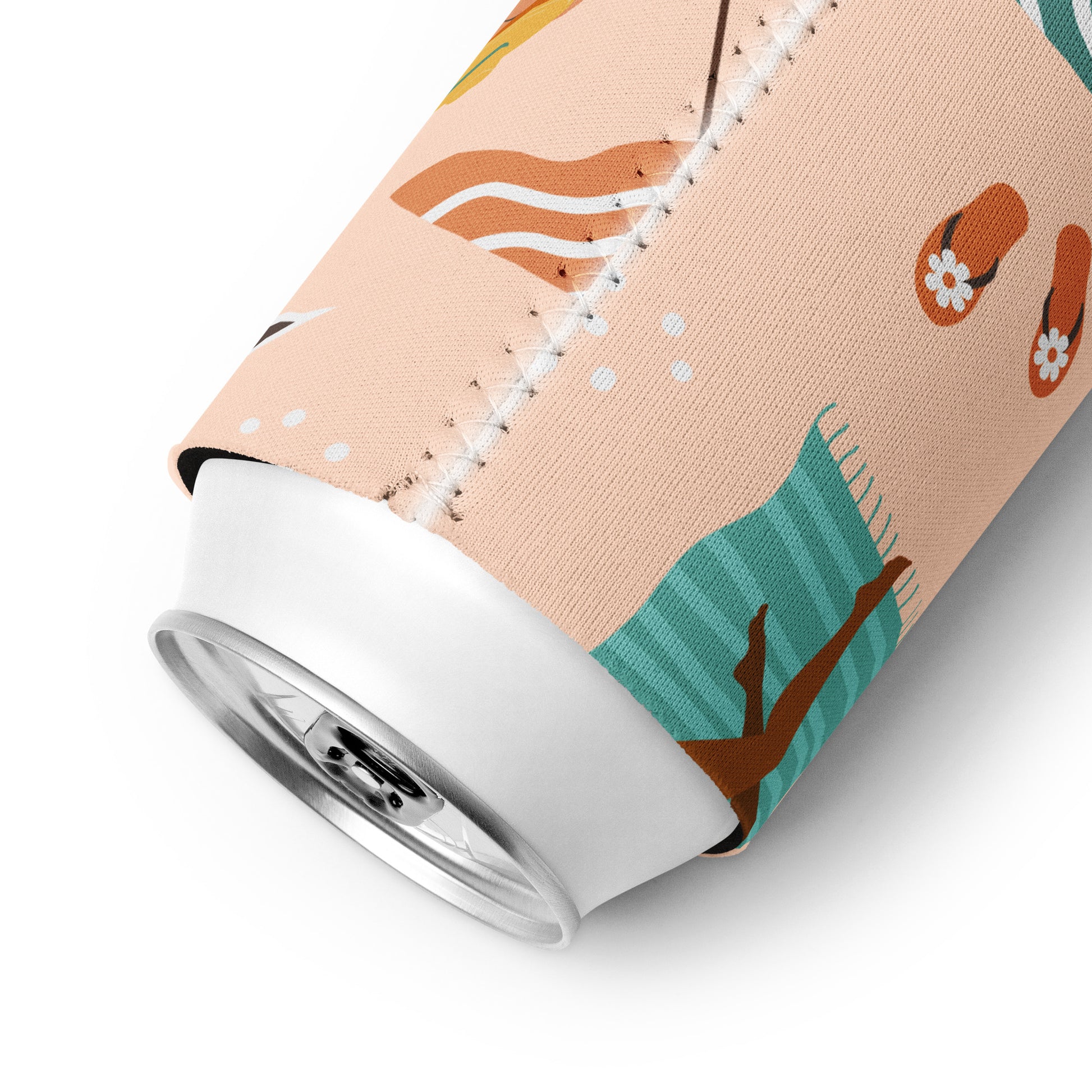 Housse isotherme manchon refroidisseur –  Saumon – Motif : Femmes du Monde Minimaliste – slim  - dos, finition soignée et couleur design