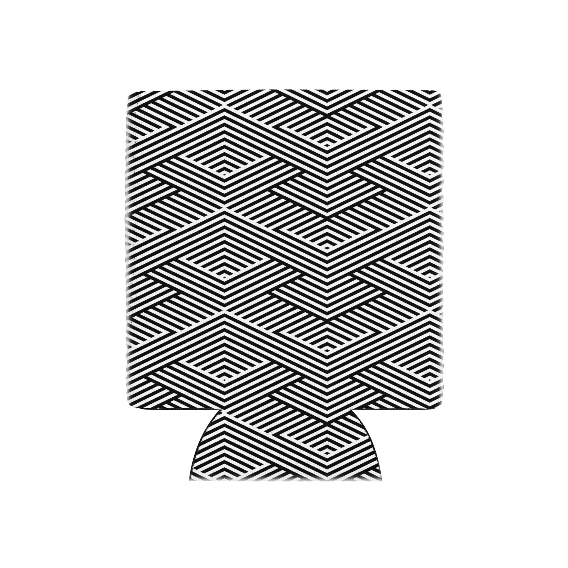 Housse isotherme manchon refroidisseur – blanc et noir à rayures graphique minimaliste - regular 12 oz - Canette ou bouteille équipée de la housse – protection anti-condensation et style contemporain