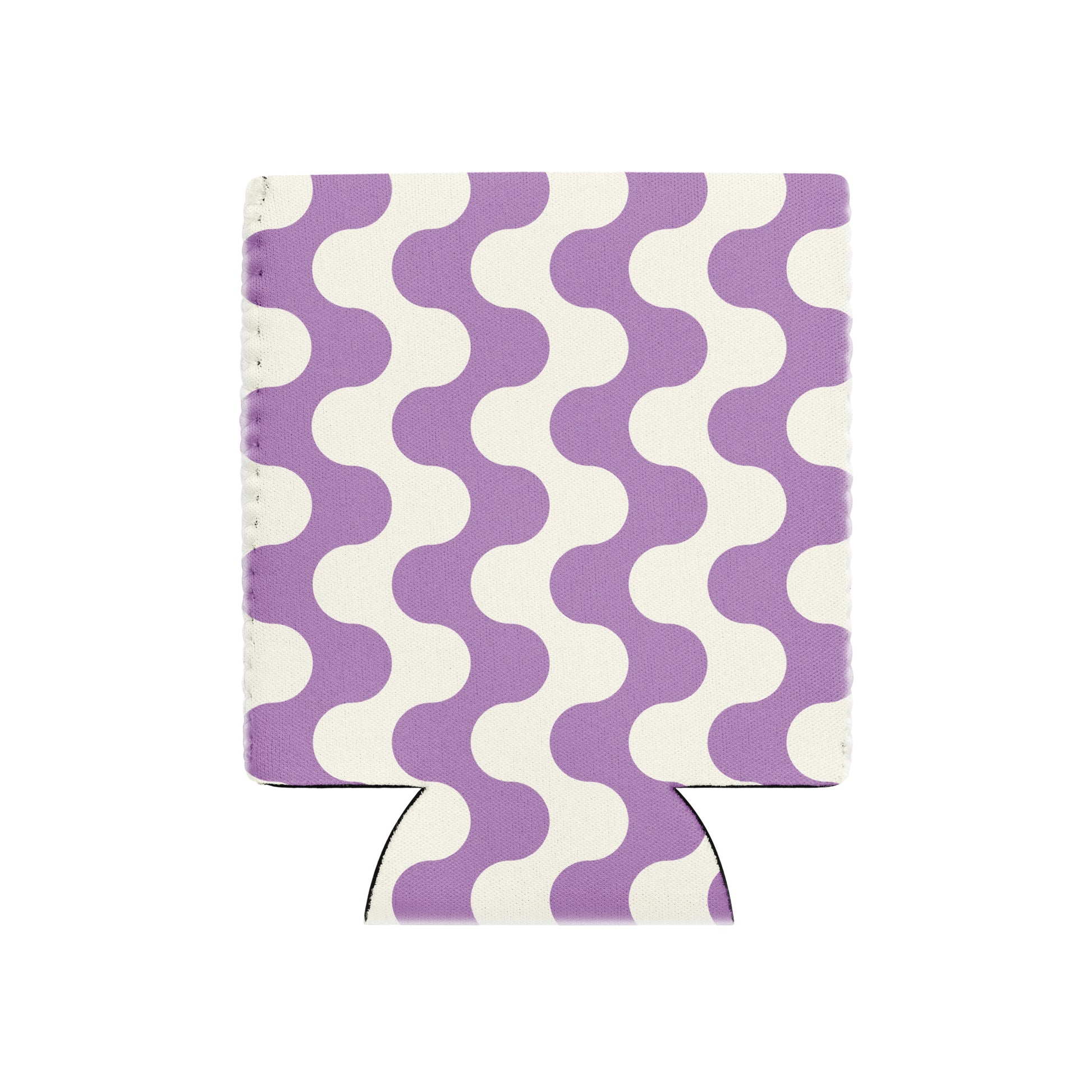 Housse isotherme manchon refroidisseur – blanc et violet à ondulations graphique minimaliste - regular 12 oz - Canette ou bouteille équipée de la housse – protection anti-condensation et style contemporain