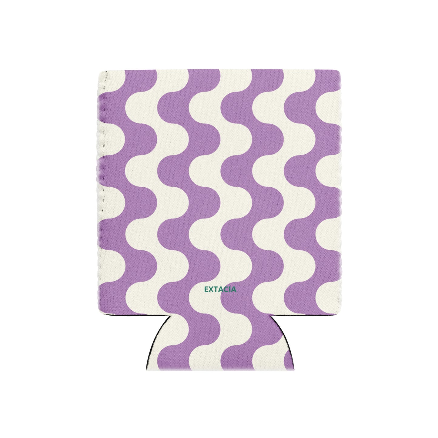 Housse isotherme manchon refroidisseur – blanc et violet à ondulations graphique minimaliste - regular 12 oz - Détail tissu isolant et coutures – housse isotherme manchon refroidisseur ExtaciaFrance