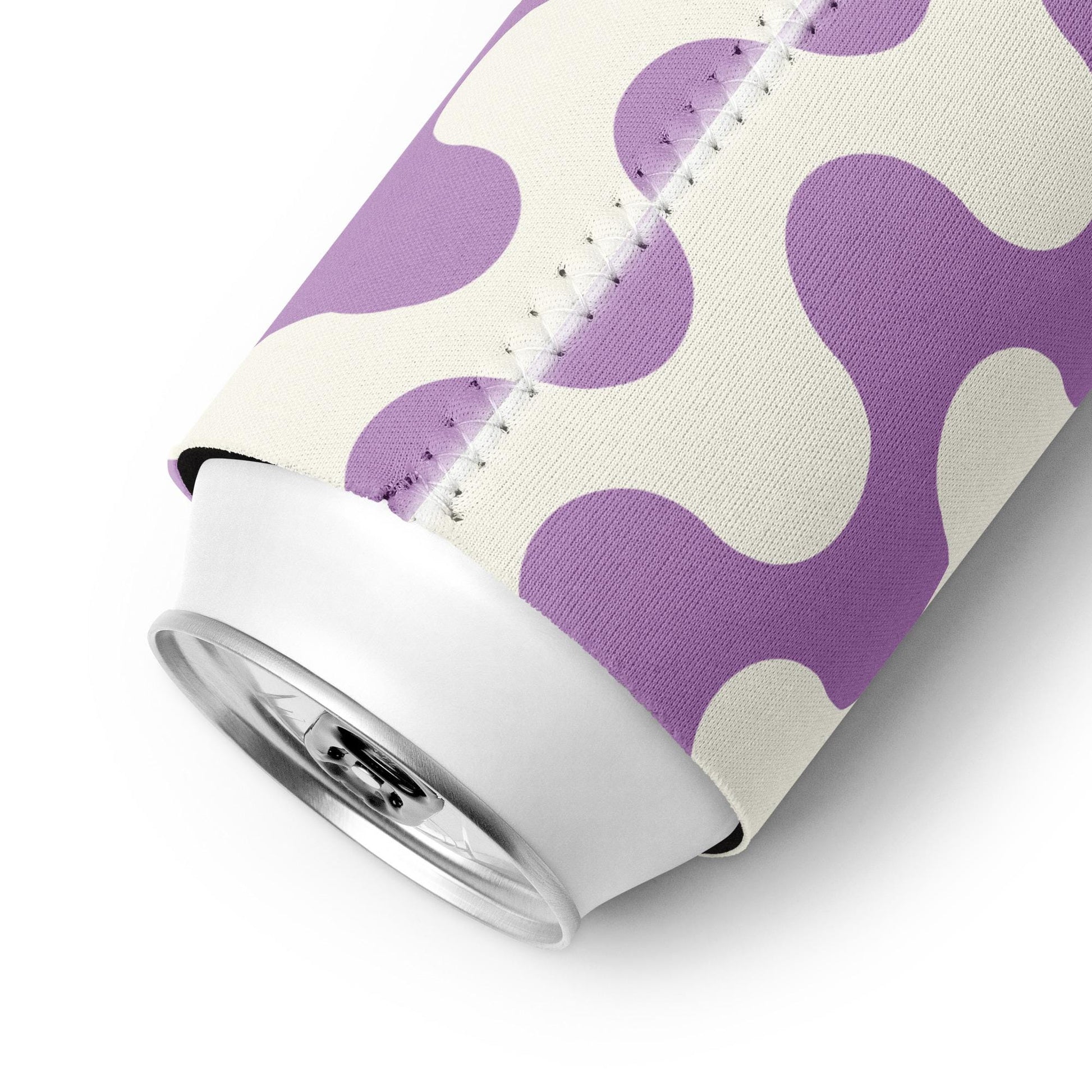 Housse isotherme manchon refroidisseur – blanc et violet à ondulations graphique minimaliste - slim  - dos, finition soignée et couleur design