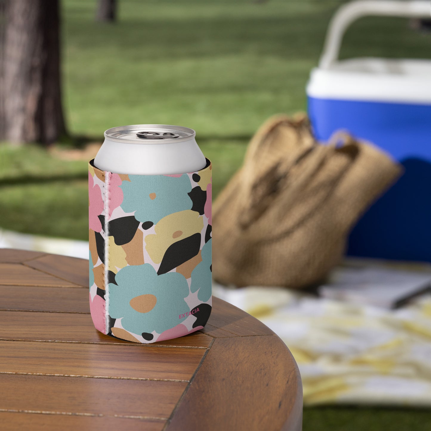 Housse isotherme manchon refroidisseur – fleuri pastel nature minimaliste - regular 12 oz - Zoom sur ouverture et compatibilité – housse isotherme manchon refroidisseur ExtaciaFrance