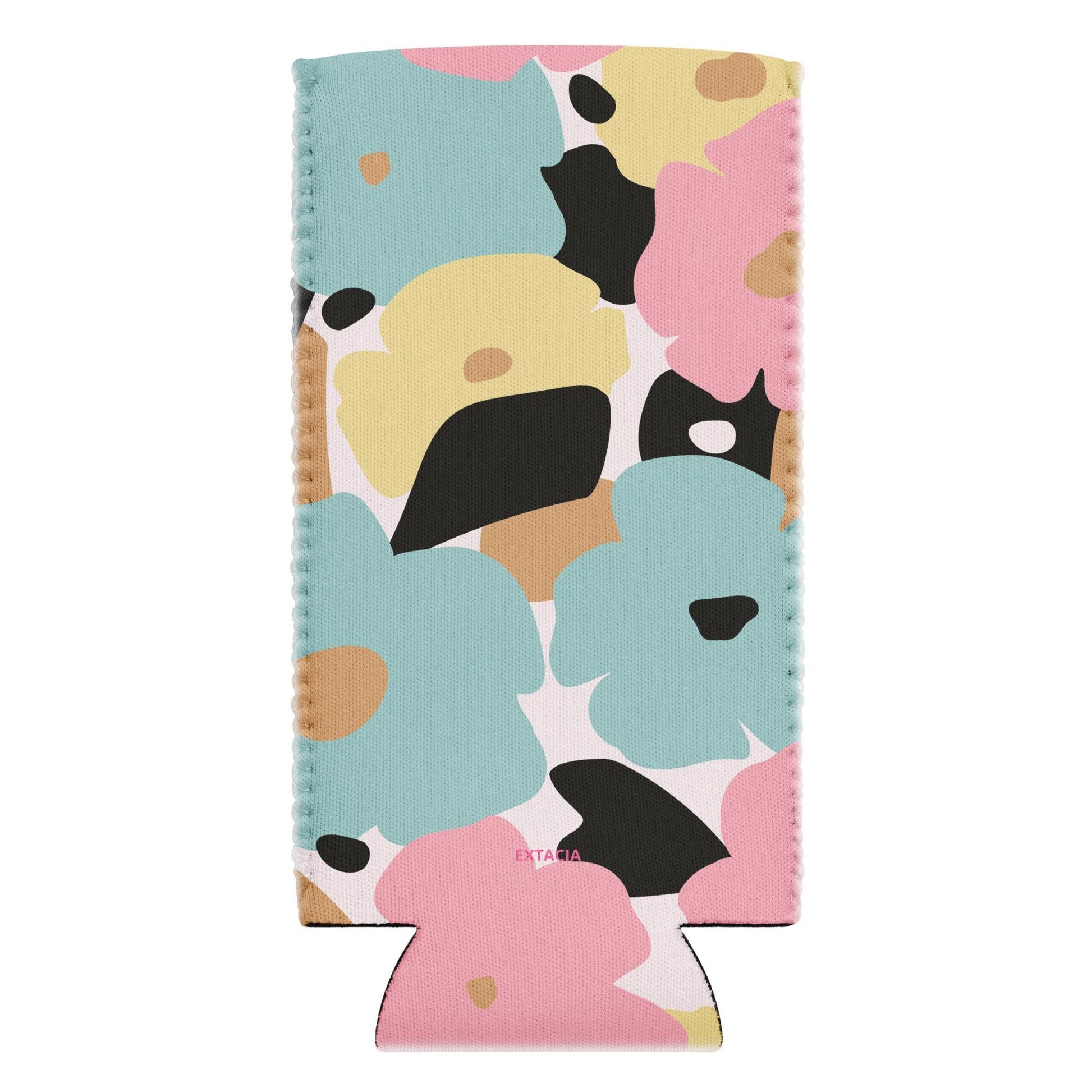 Housse isotherme manchon refroidisseur – fleuri pastel nature minimaliste - slim 12 oz - Détail tissu isolant et coutures – housse isotherme manchon refroidisseur ExtaciaFrance