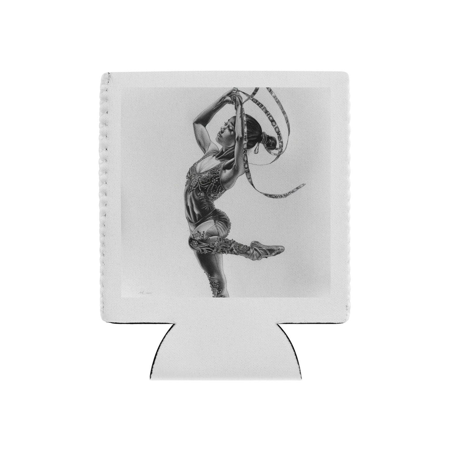 Housse isotherme manchon refroidisseur – gris, motif gymnaste danseuse - regular 12 oz - Canette ou bouteille équipée de la housse – protection anti-condensation et style contemporain