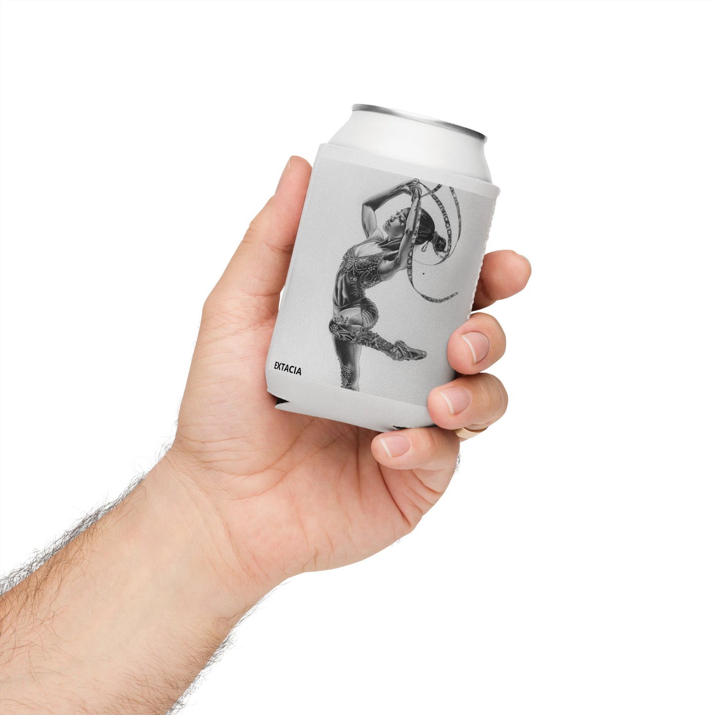 Housse isotherme manchon refroidisseur – gris, motif gymnaste danseuse - regular 12 oz - Housse isotherme pour bouteille/canette – profil, isolation renforcée ExtaciaFrance