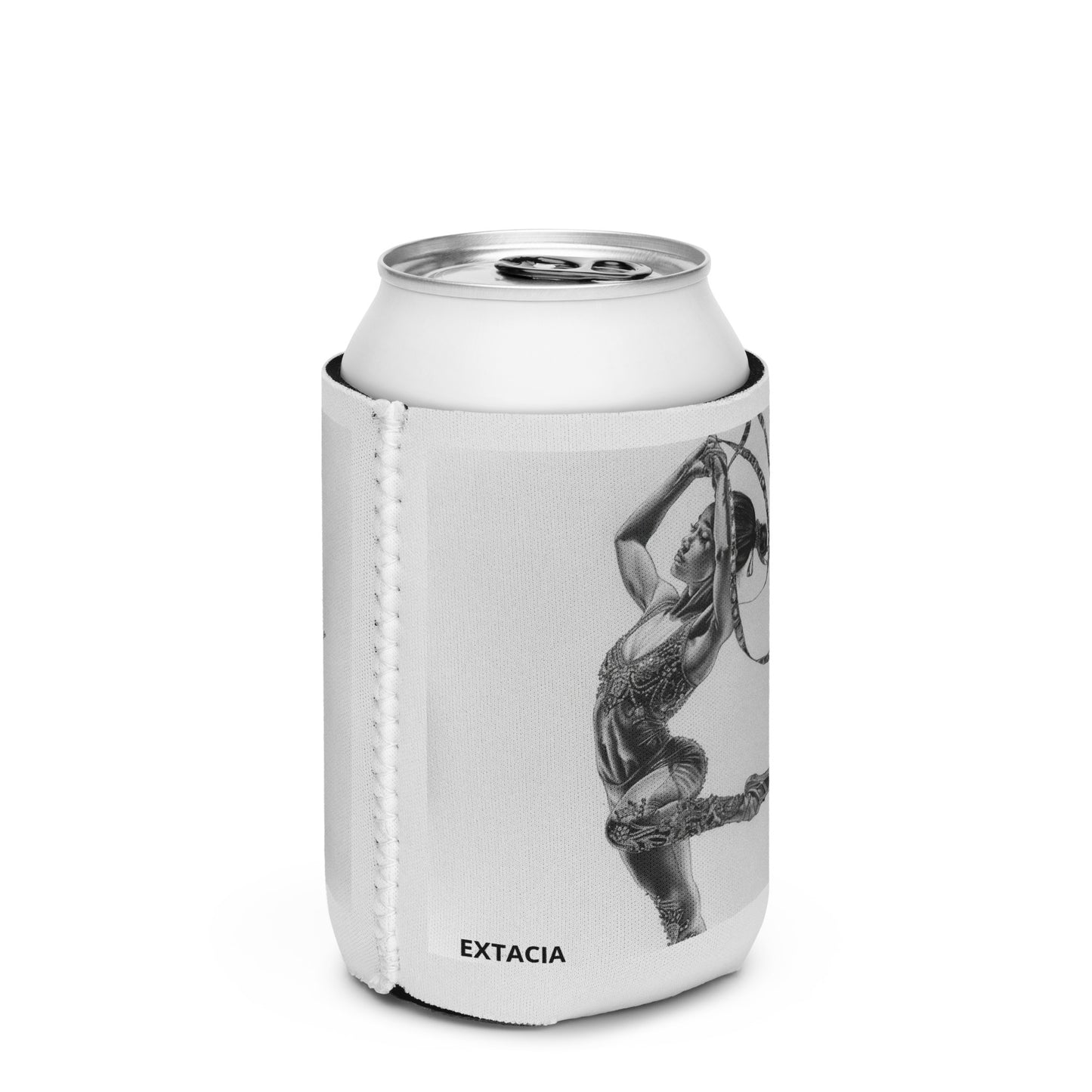 Housse isotherme manchon refroidisseur – gris, motif gymnaste danseuse - regular 12 oz - dos, finition soignée et couleur design