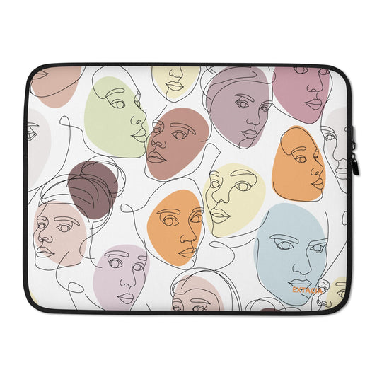 Housse ordinateur portable minimaliste étanche – calligraphie minimaliste - vue de face design épuré