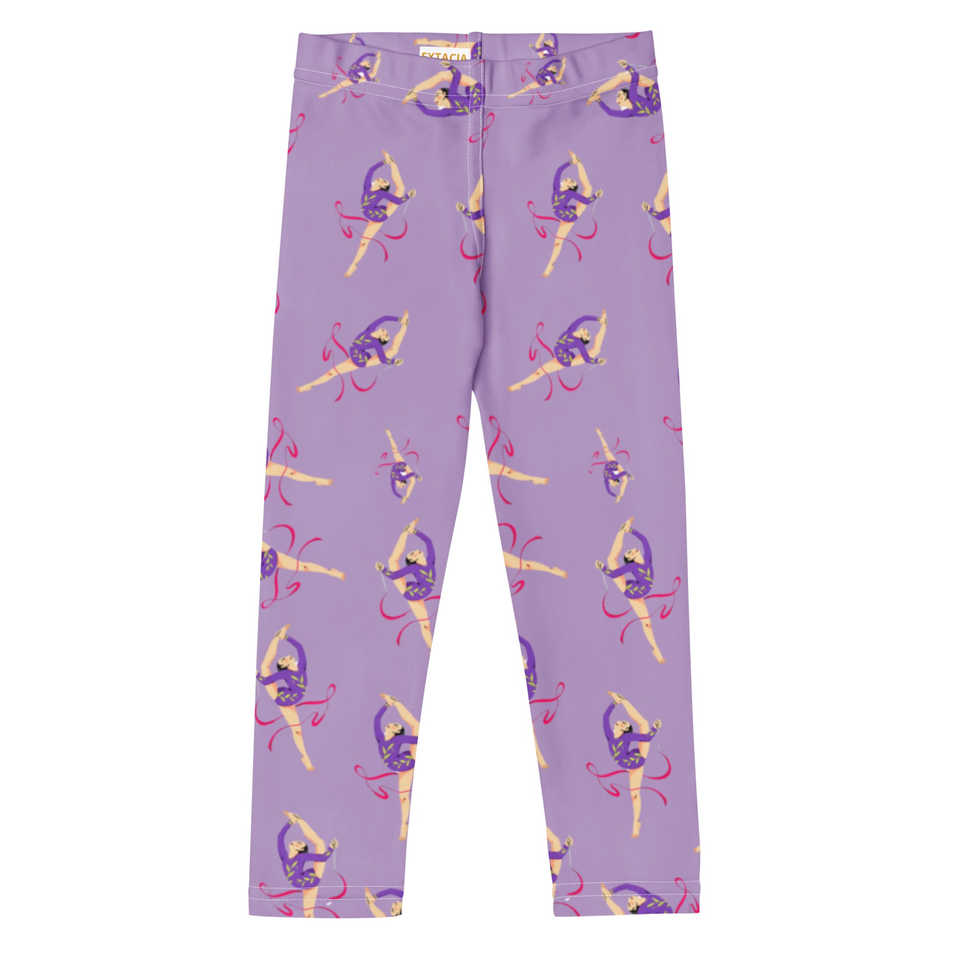 Leggings petite fille – Ourlets et coutures, leggings - lila - motif gymnaste danseuse 