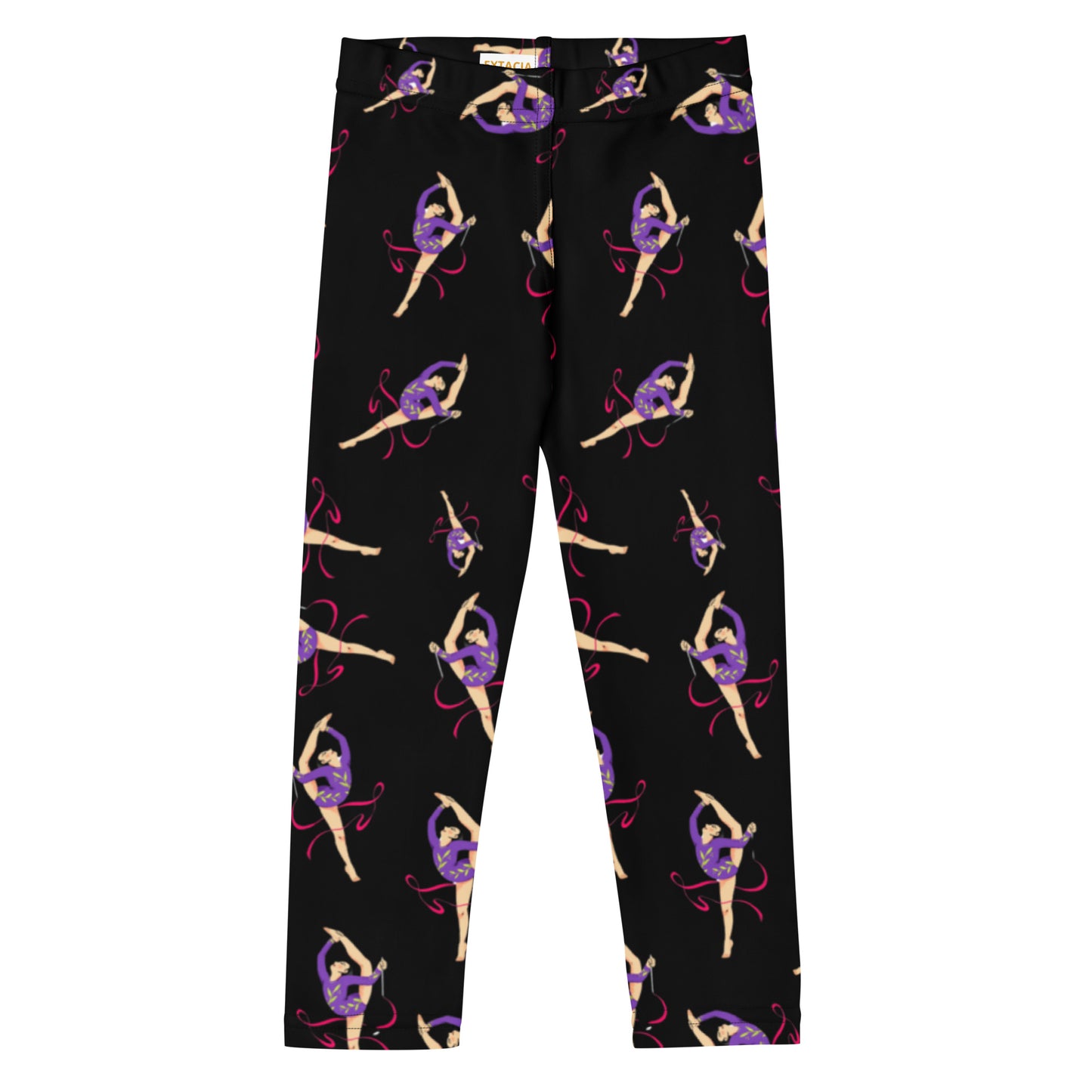 Leggings petite fille – Ourlets et coutures, leggings - noir - motif gymnaste danseuse 