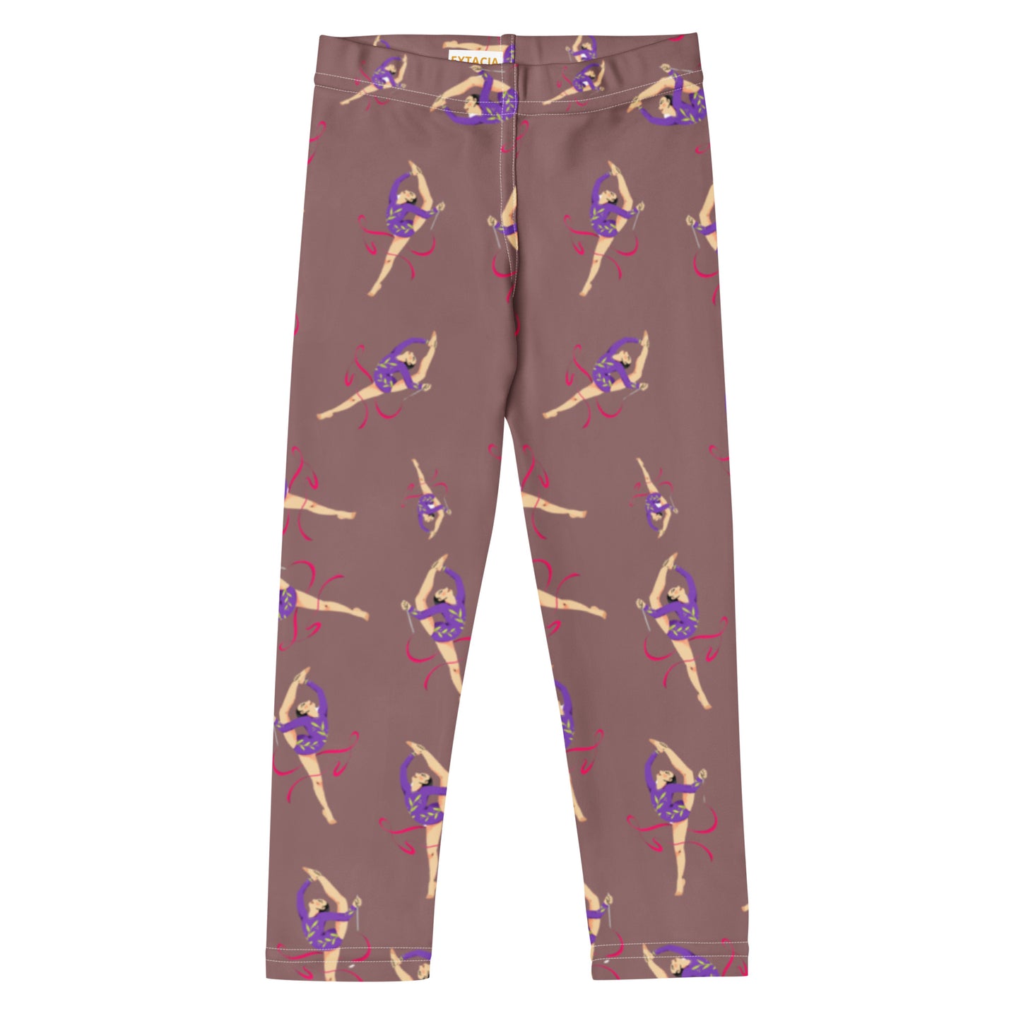 Leggings petite fille – Ourlets et coutures, leggings - vieux rose - motif gymnaste danseuse