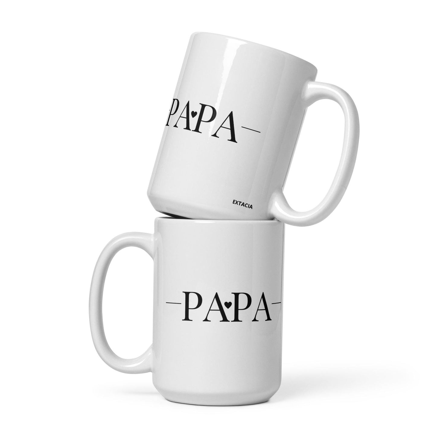 Mug en céramique 15 oz - blanc papa – profil, design graphique moderne ExtaciaFrance