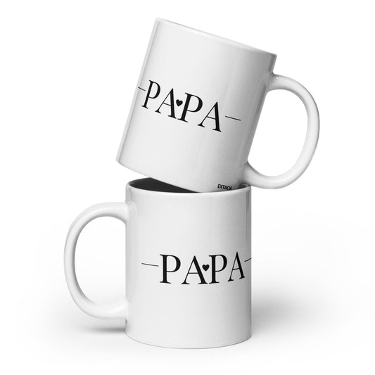 Mug en céramique 20 oz - blanc papa – vue de face, finition élégante