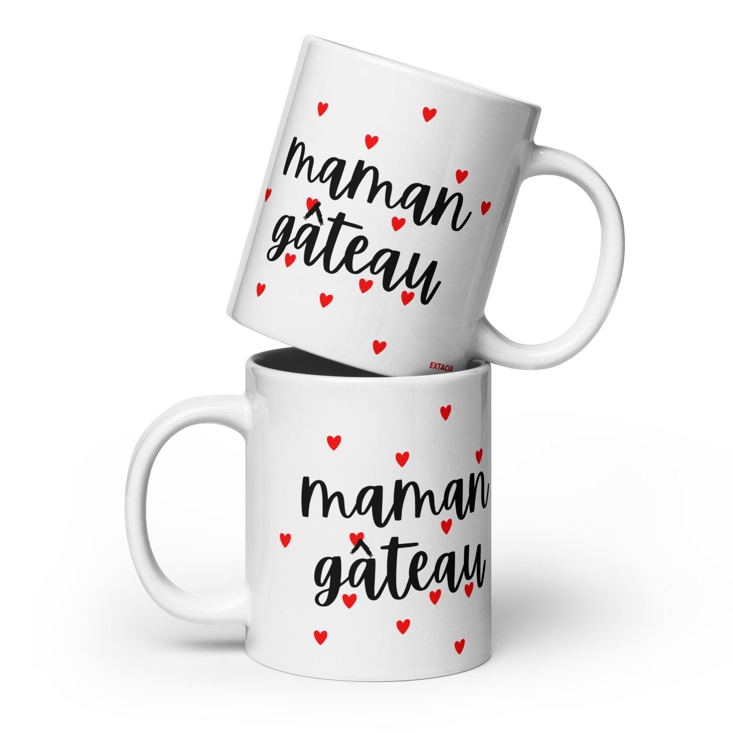 Mug en céramique 20 oz design graphique –  Maman gâteau – vue de face, finition élégante