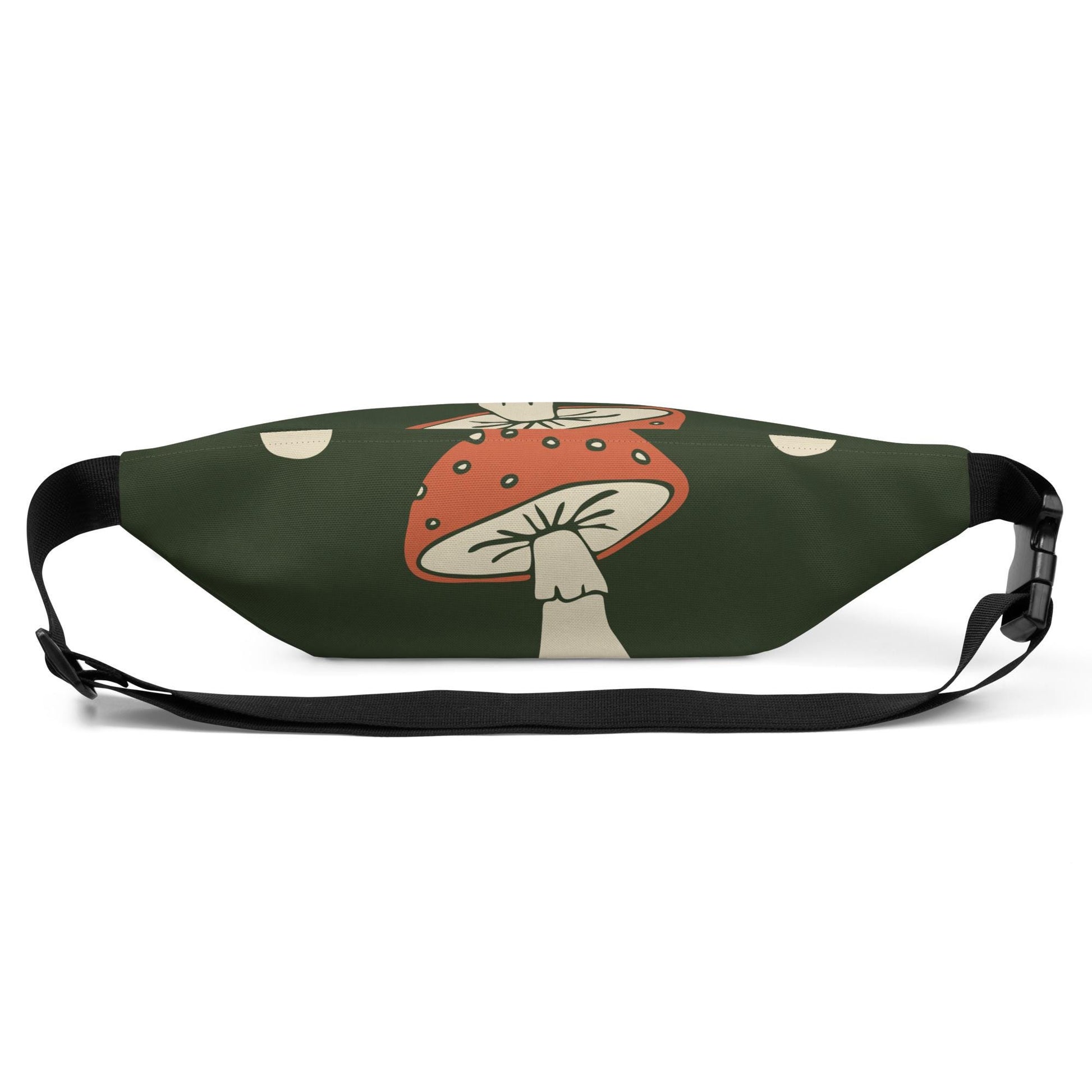 Sac banane vert champignon nature  minimaliste unisexe – porté taille ou en bandoulière ExtaciaFrance