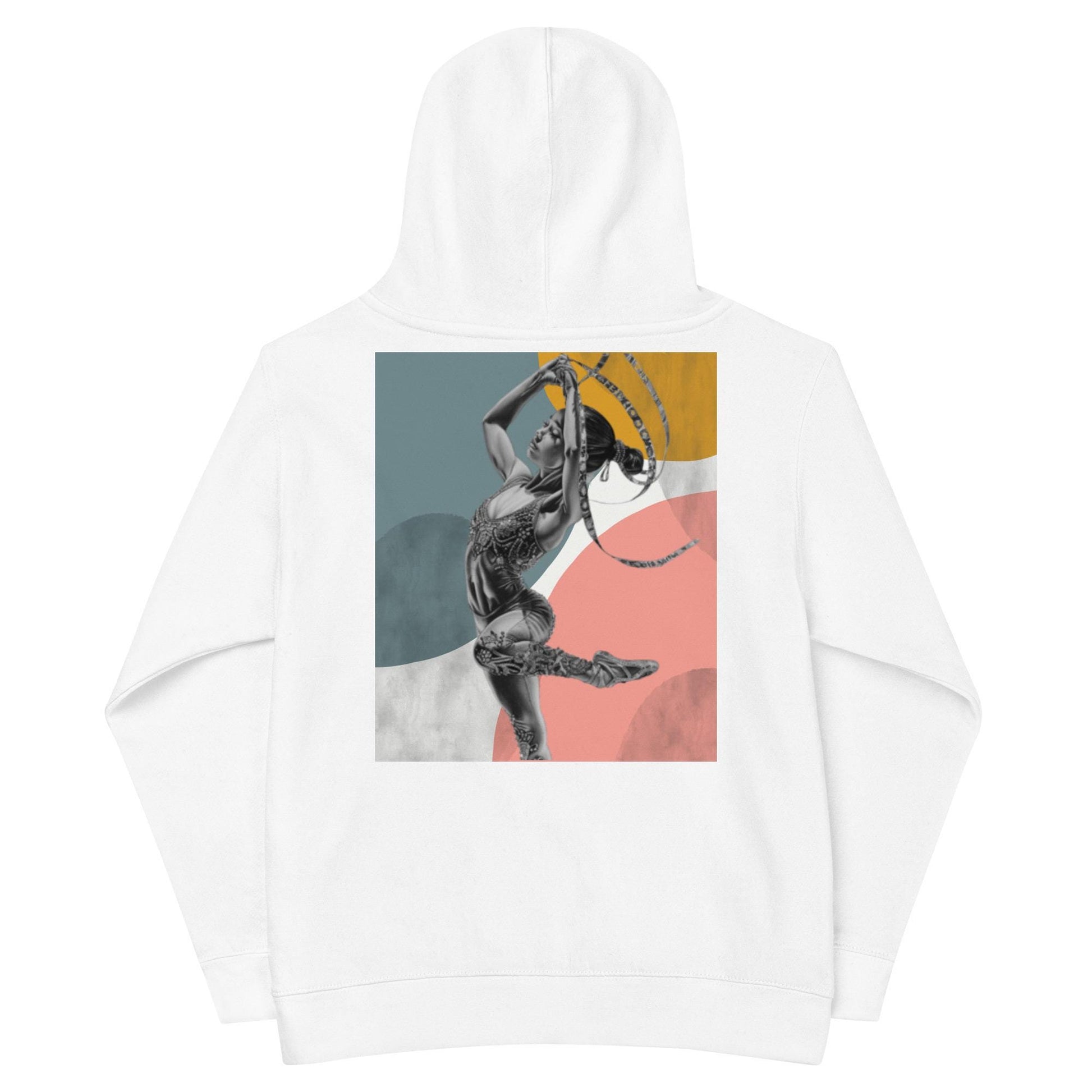 Sweat à capuche petite fille - bleu, jaune, rose - motif gymnaste danseuse -  blanc - coton-mélange motif imprimé – dos, maille serrée et finitions côtelées